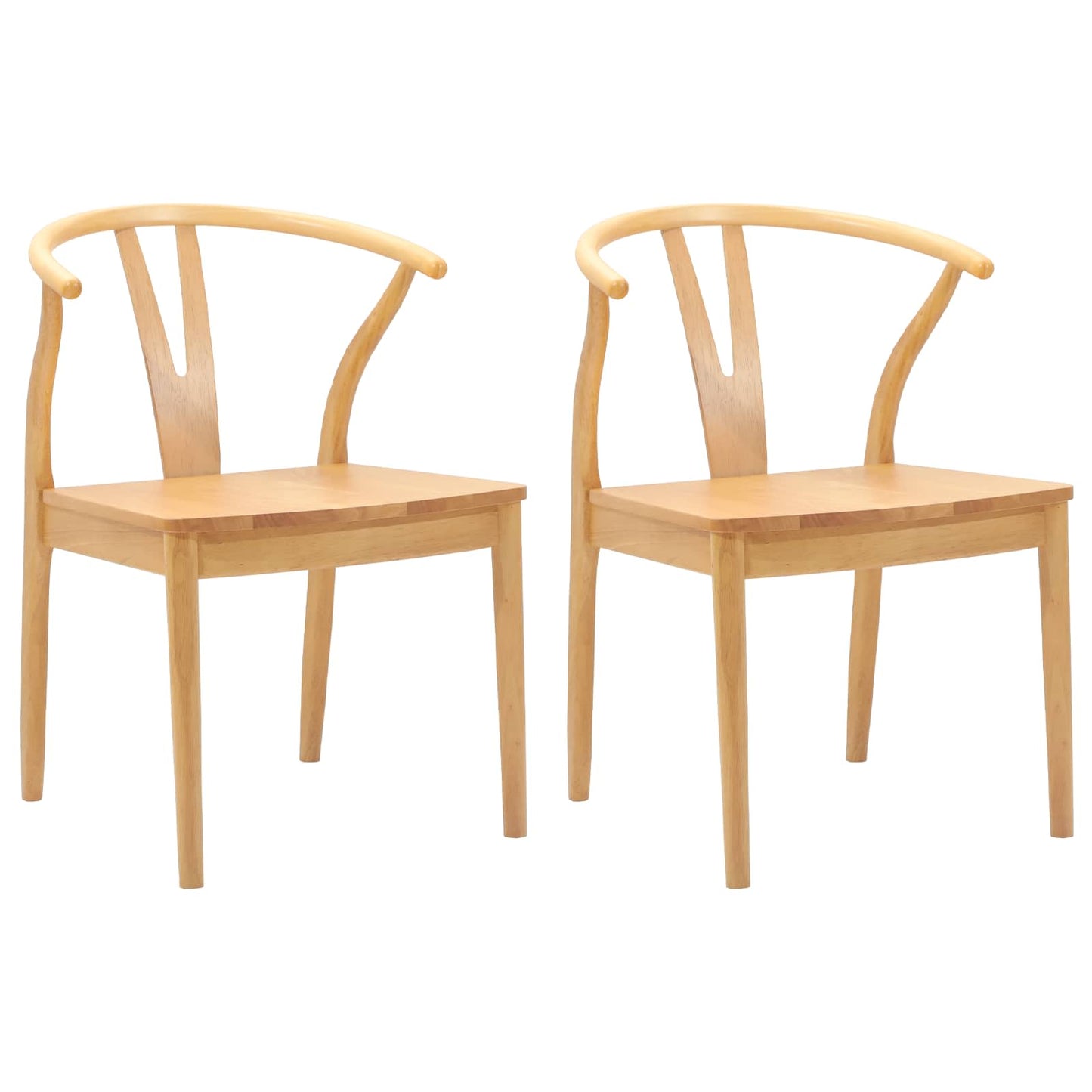 Eetkamerstoel 2 pcs Naturel Massief Rubberhout is nu te koop bij PeponiXL, paradijselijk wonen!