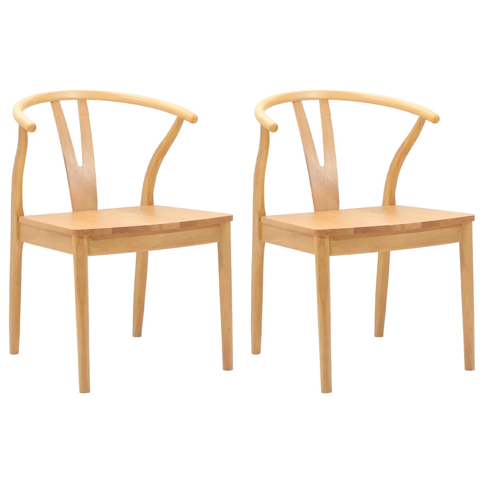 Eetkamerstoel 2 pcs Naturel Massief Rubberhout is nu te koop bij PeponiXL, paradijselijk wonen!