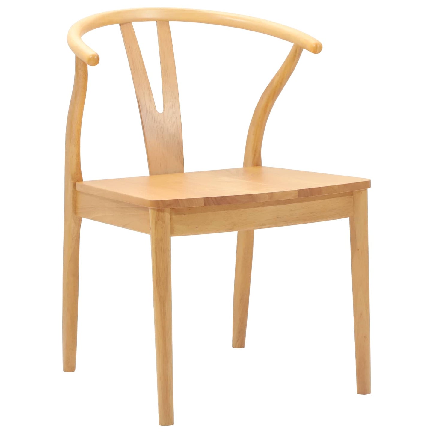 Eetkamerstoel 2 pcs Naturel Massief Rubberhout is nu te koop bij PeponiXL, paradijselijk wonen!