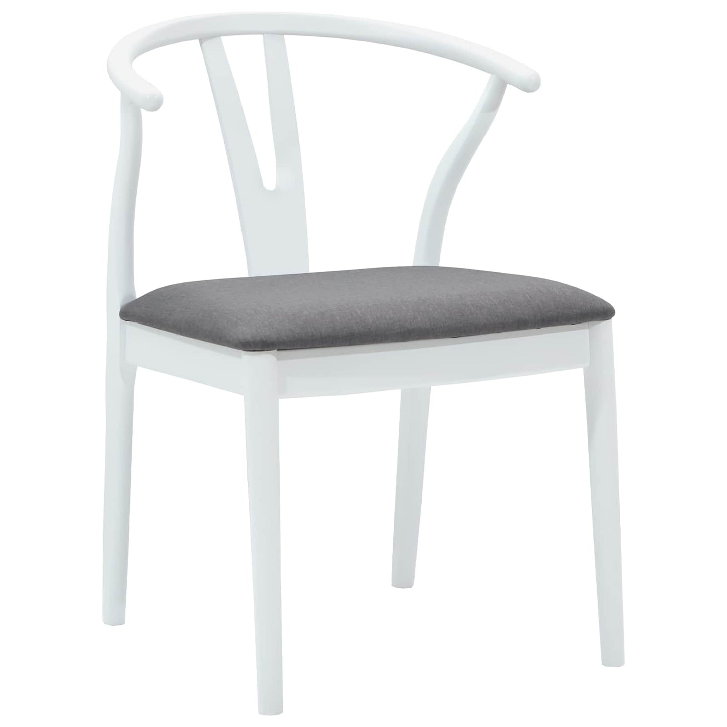 Eetkamerstoel 2 pcs Wit en Grijs Massief Rubberhout is nu te koop bij PeponiXL, paradijselijk wonen!