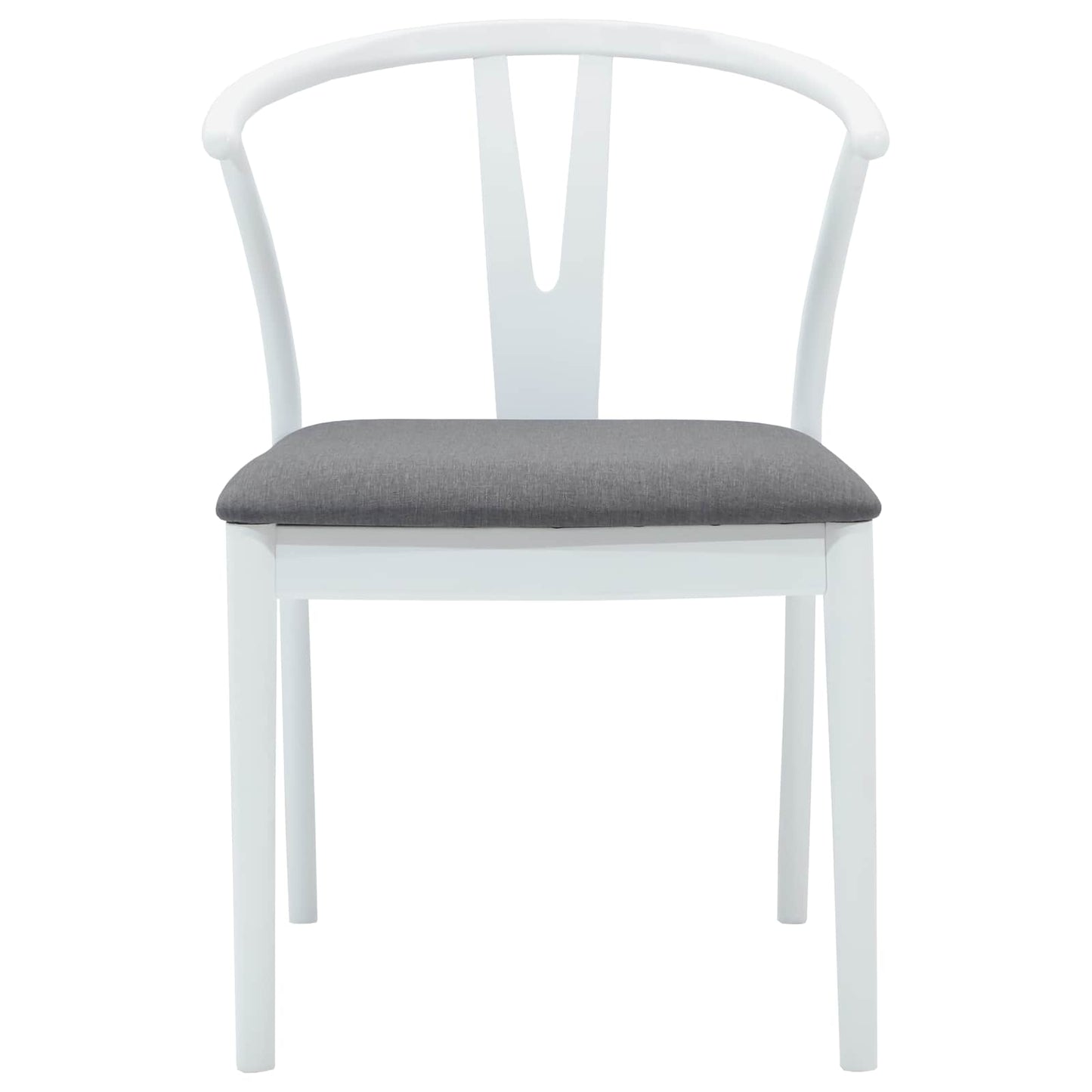 Eetkamerstoel 2 pcs Wit en Grijs Massief Rubberhout is nu te koop bij PeponiXL, paradijselijk wonen!