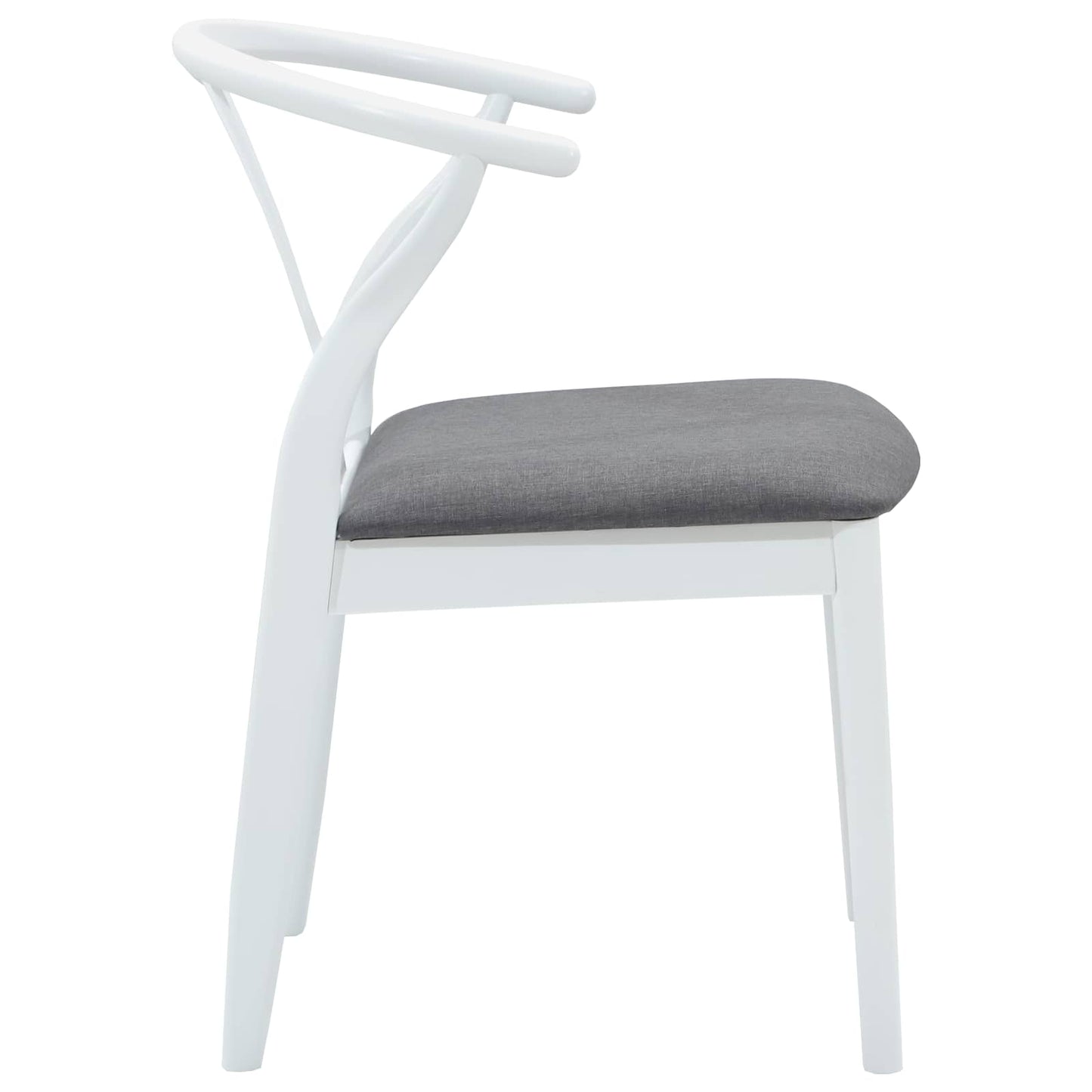 Eetkamerstoel 2 pcs Wit en Grijs Massief Rubberhout is nu te koop bij PeponiXL, paradijselijk wonen!