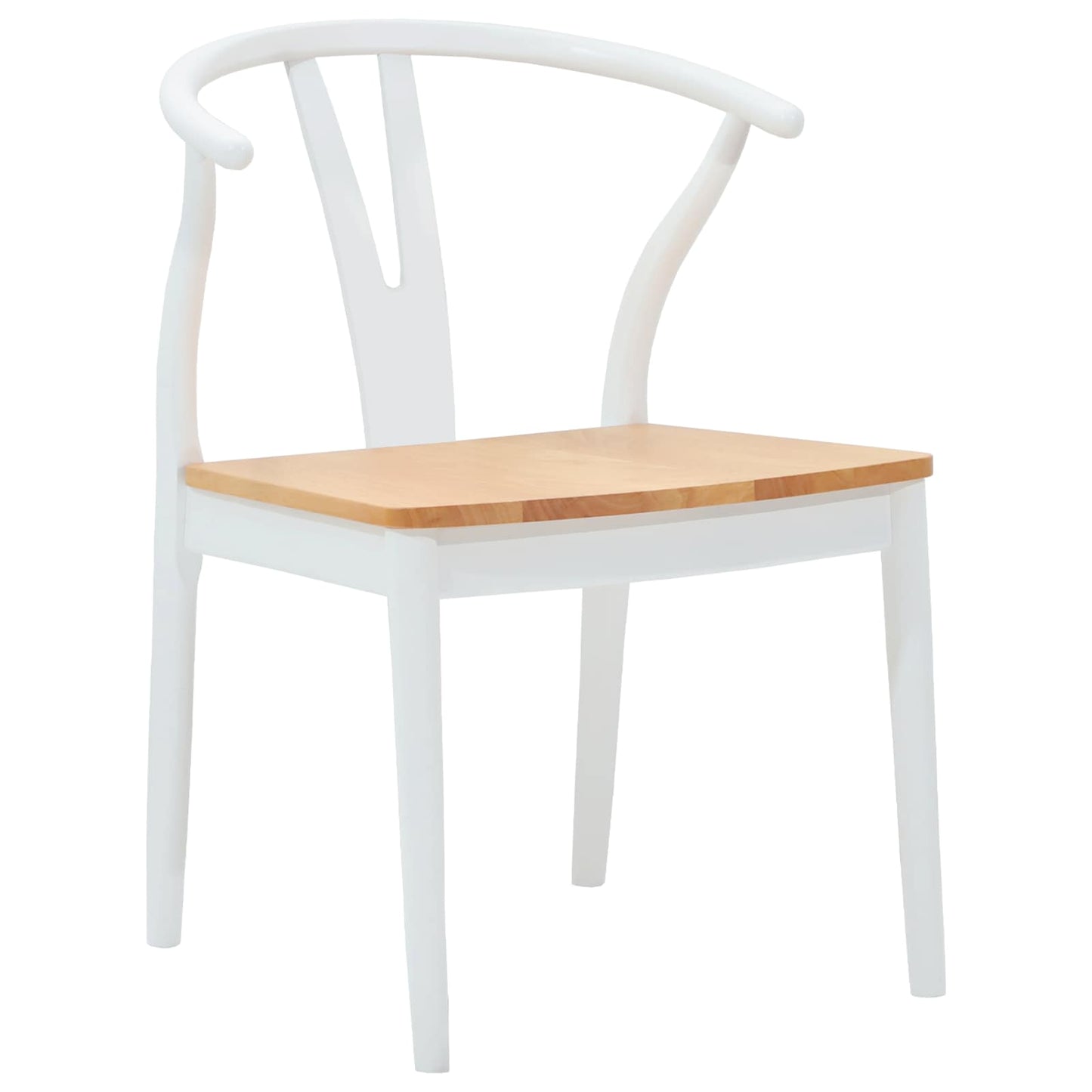 Eetkamerstoel 2 pcs Wit en Natuurlijk Massief Rubberhout is nu te koop bij PeponiXL, paradijselijk wonen!