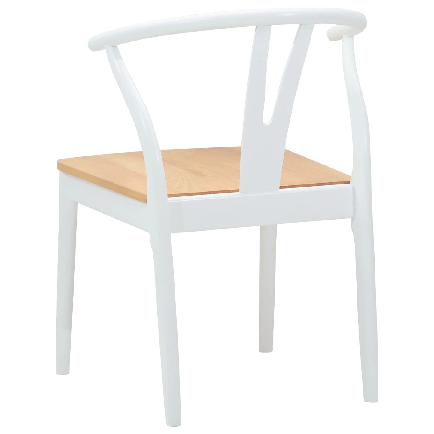 Eetkamerstoel 2 pcs Wit en Natuurlijk Massief Rubberhout is nu te koop bij PeponiXL, paradijselijk wonen!