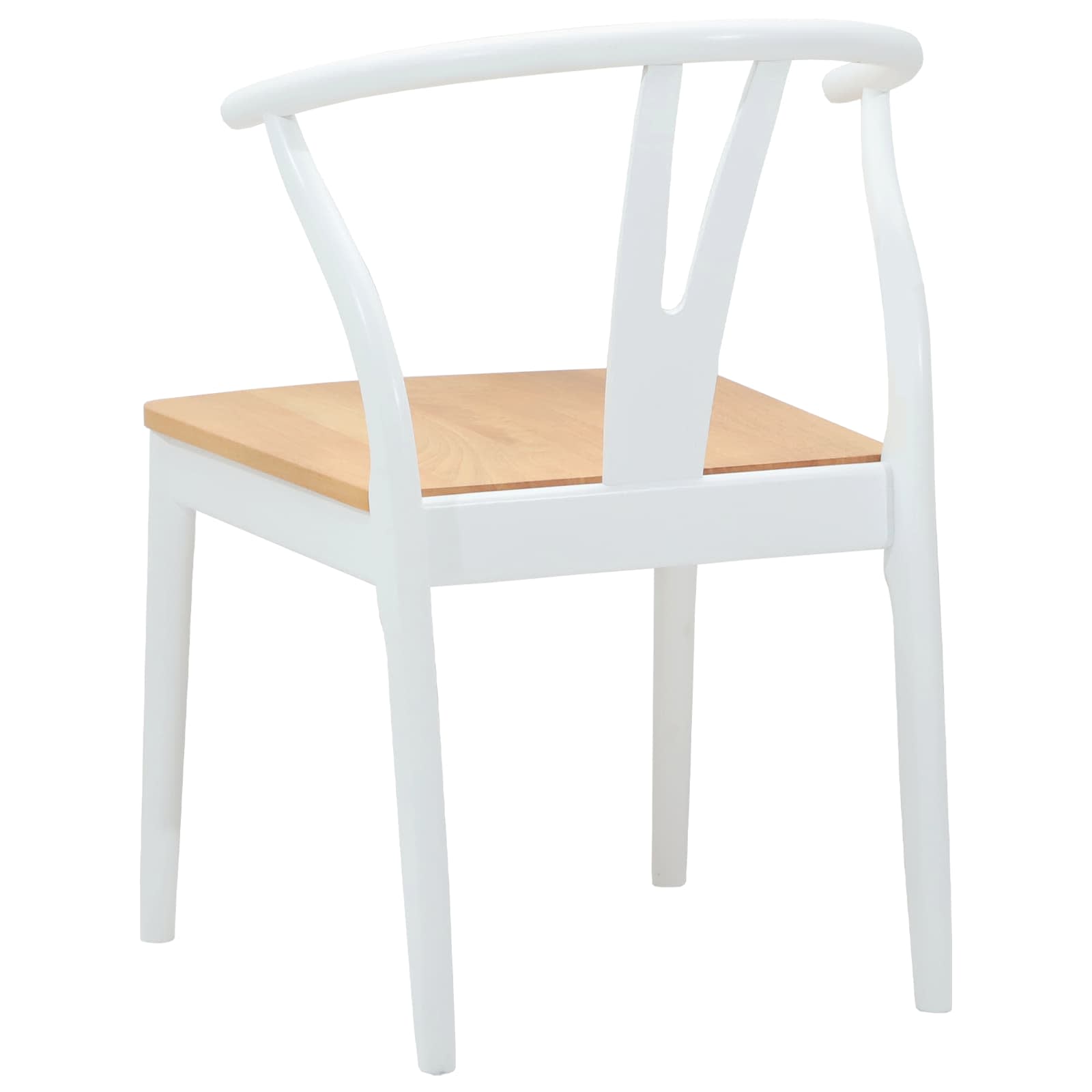 Eetkamerstoel 2 pcs Wit en Natuurlijk Massief Rubberhout is nu te koop bij PeponiXL, paradijselijk wonen!
