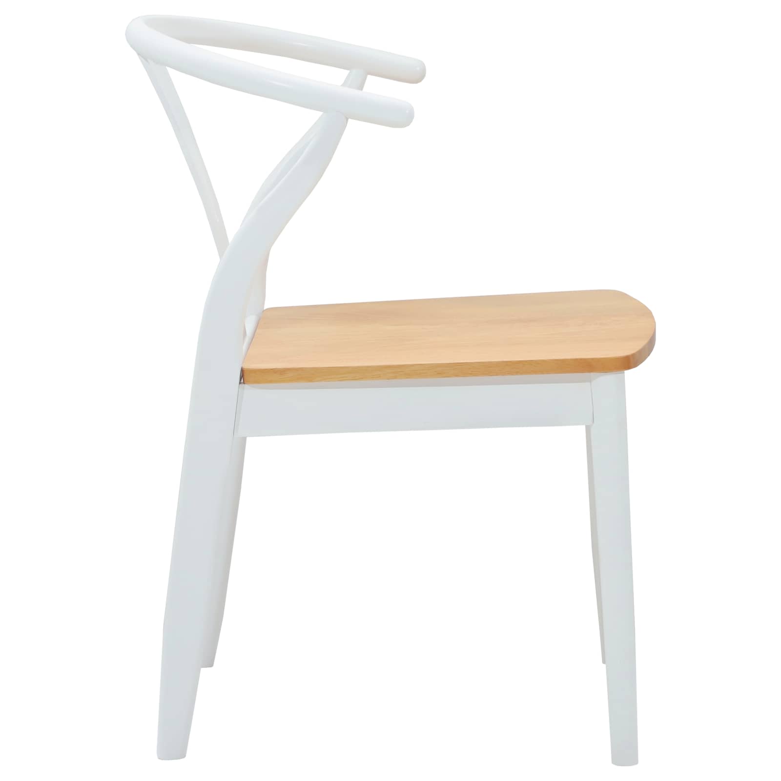 Eetkamerstoel 2 pcs Wit en Natuurlijk Massief Rubberhout is nu te koop bij PeponiXL, paradijselijk wonen!