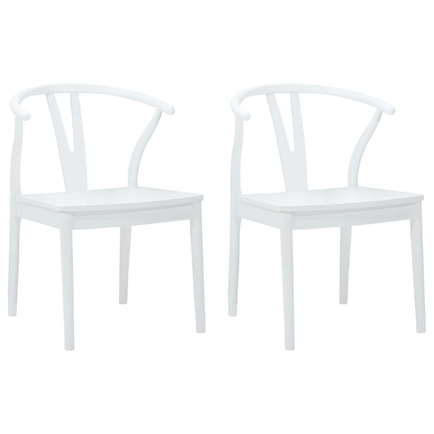 Eetkamerstoel 2 pcs Wit en Wit Massief Rubberhout is nu te koop bij PeponiXL, paradijselijk wonen!