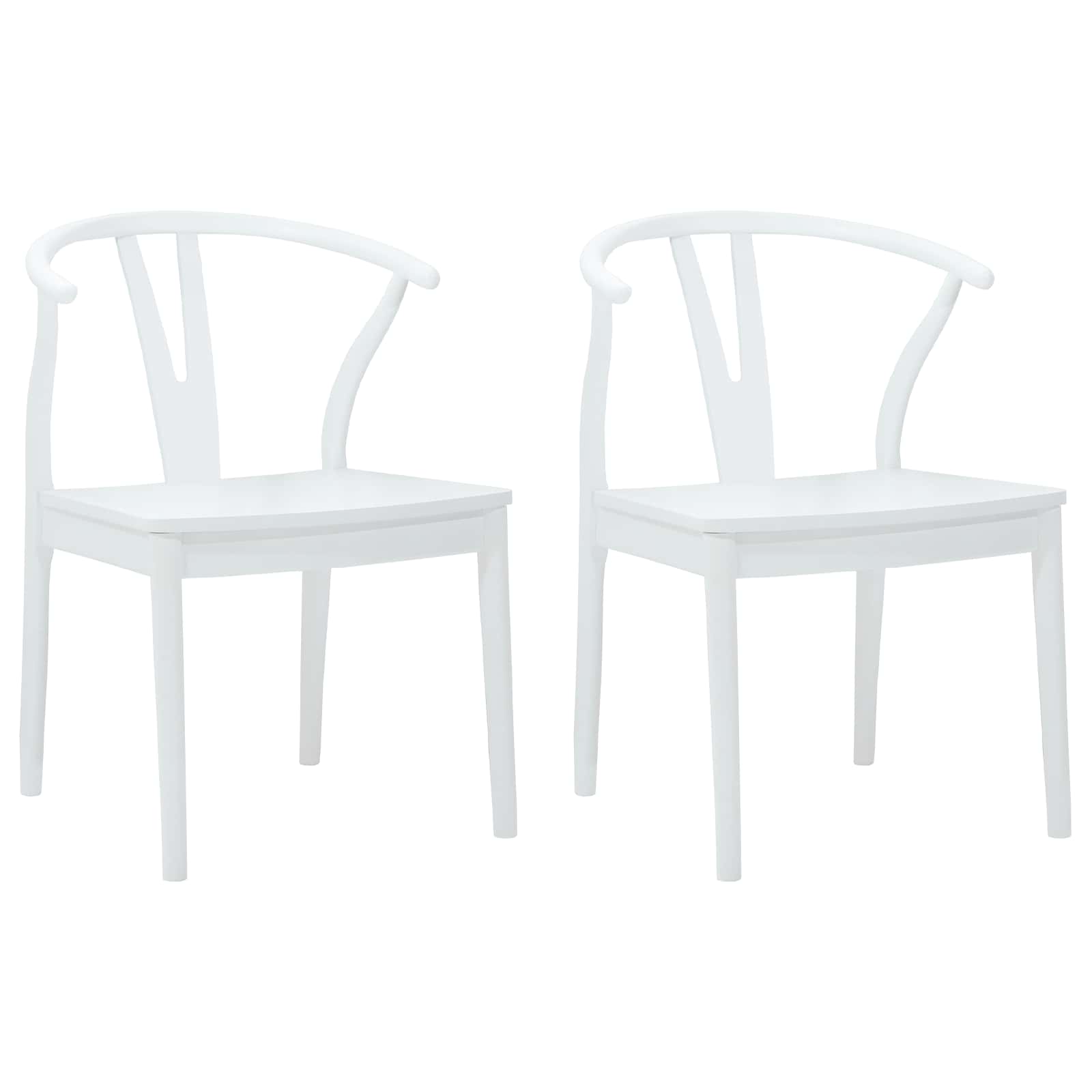 Eetkamerstoel 2 pcs Wit en Wit Massief Rubberhout is nu te koop bij PeponiXL, paradijselijk wonen!