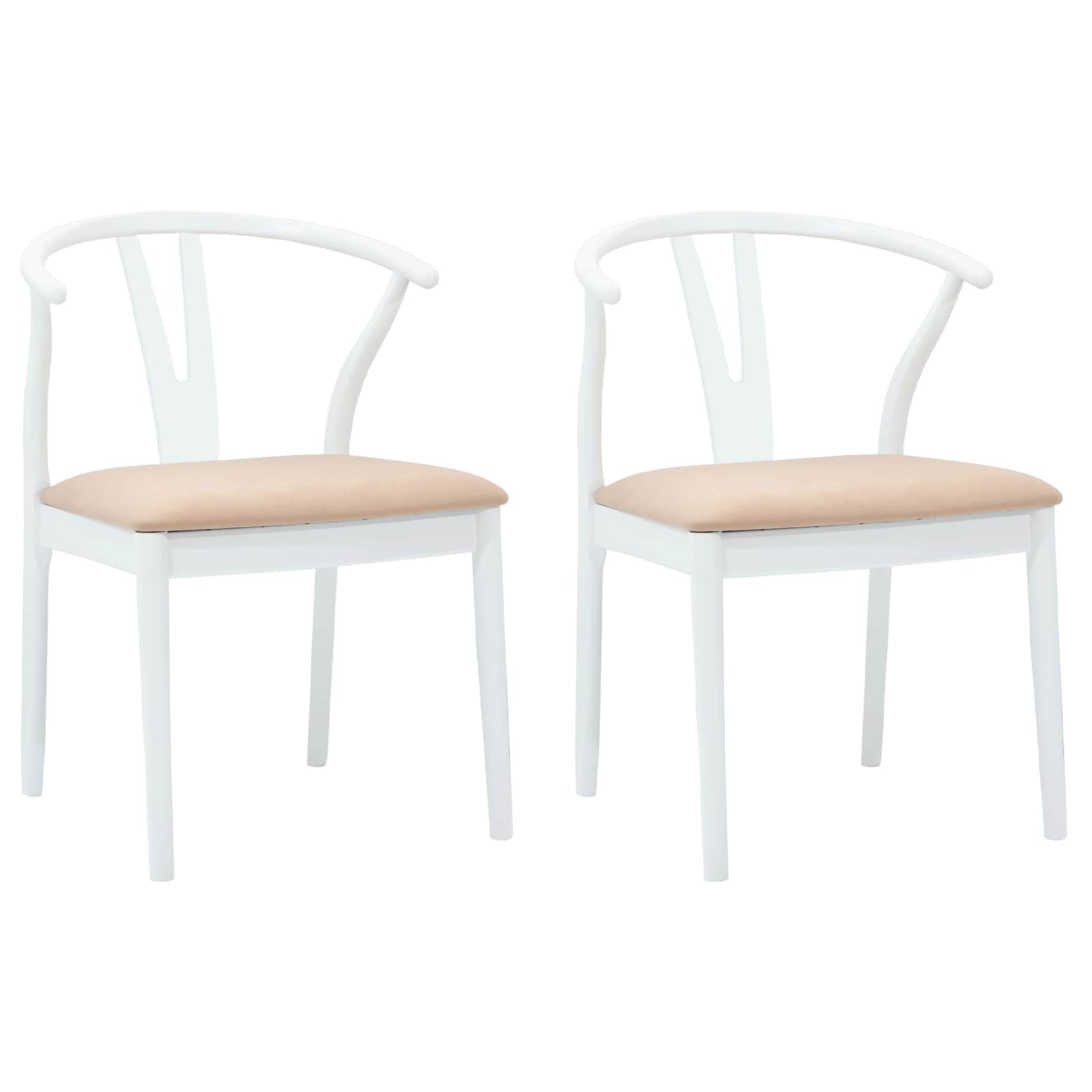 Eetkamerstoel 2 pcs Wit en Bruin Massief Rubberhout is nu te koop bij PeponiXL, paradijselijk wonen!