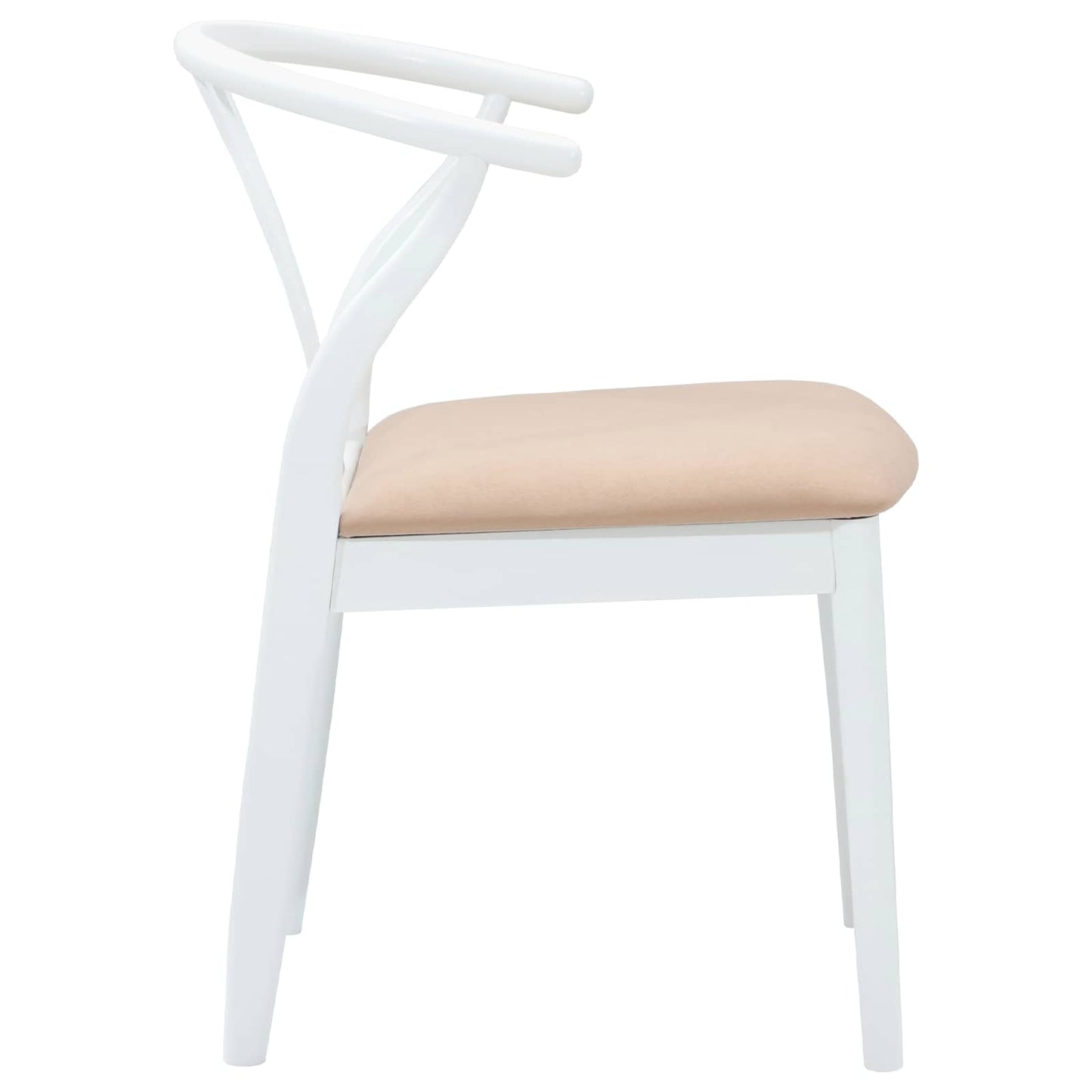 Eetkamerstoel 2 pcs Wit en Bruin Massief Rubberhout is nu te koop bij PeponiXL, paradijselijk wonen!