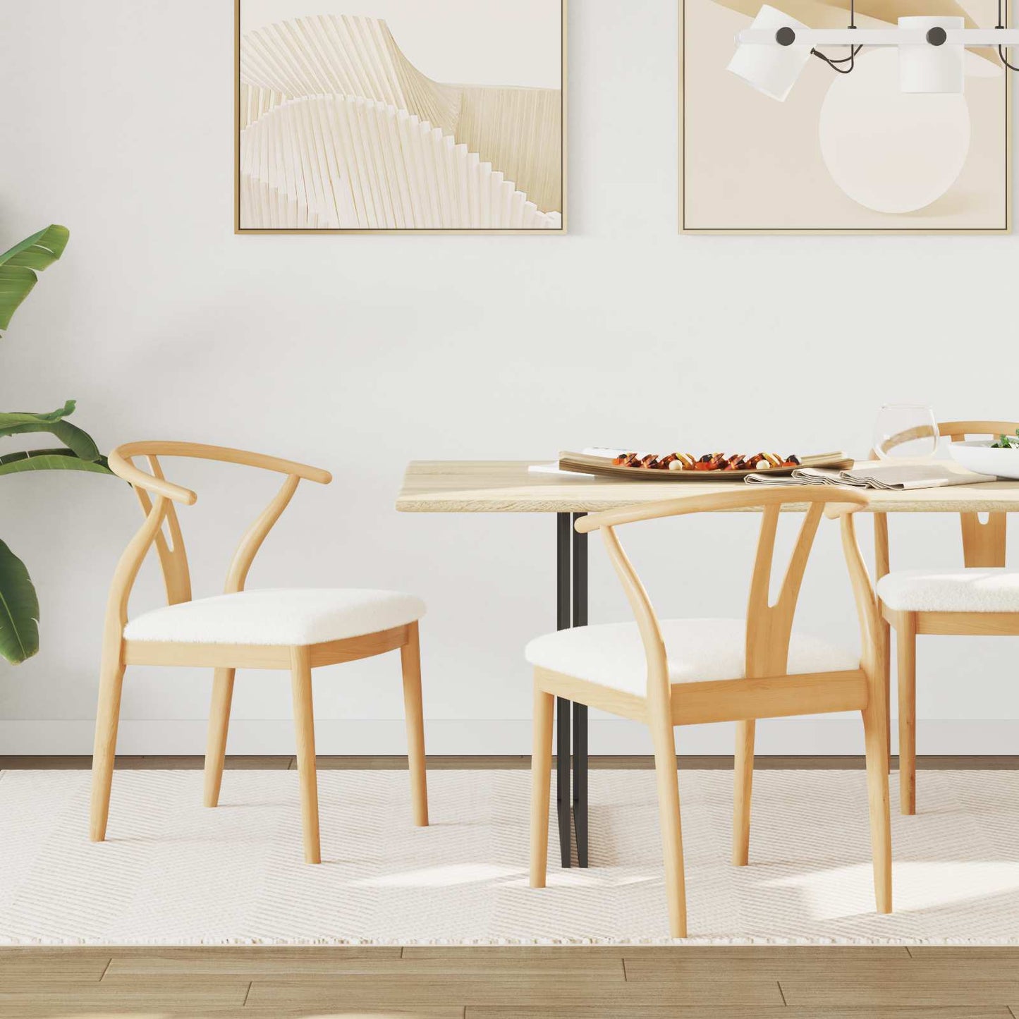 Eetkamerstoel 2 pcs Natuurlijk en Licht Massief Rubberhout is nu te koop bij PeponiXL, paradijselijk wonen!