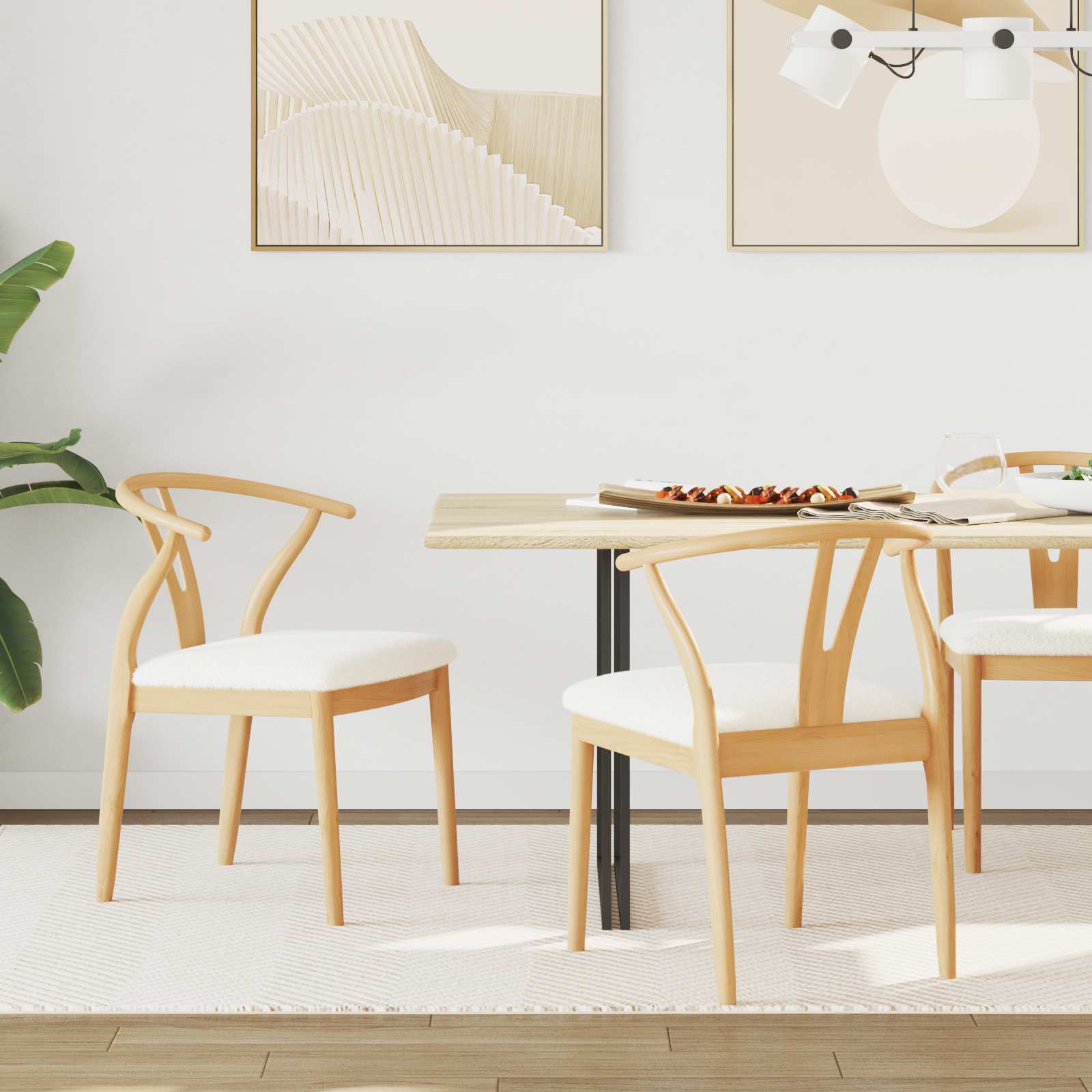 Eetkamerstoel 2 pcs Natuurlijk en Licht Massief Rubberhout is nu te koop bij PeponiXL, paradijselijk wonen!