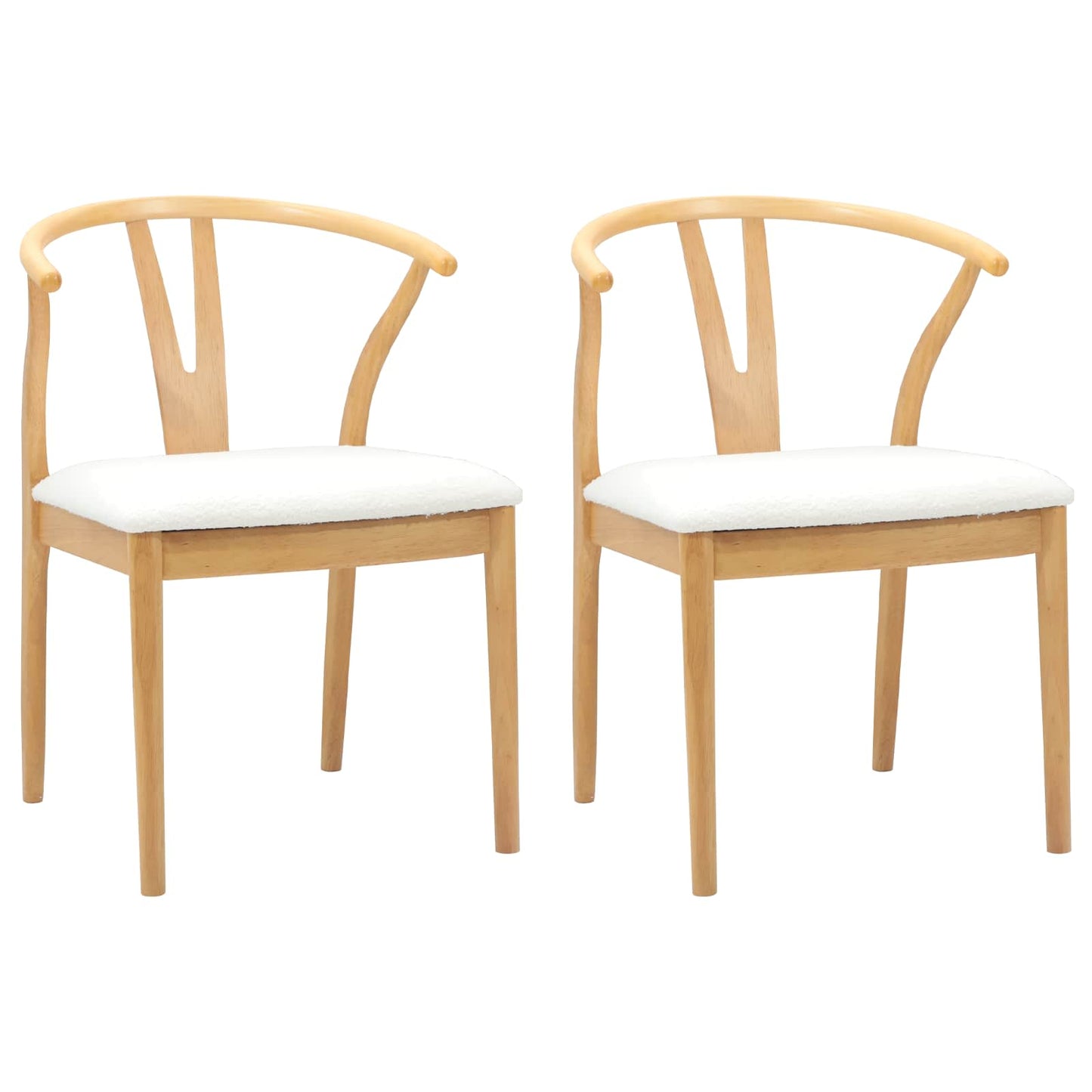 Eetkamerstoel 2 pcs Natuurlijk en Licht Massief Rubberhout is nu te koop bij PeponiXL, paradijselijk wonen!