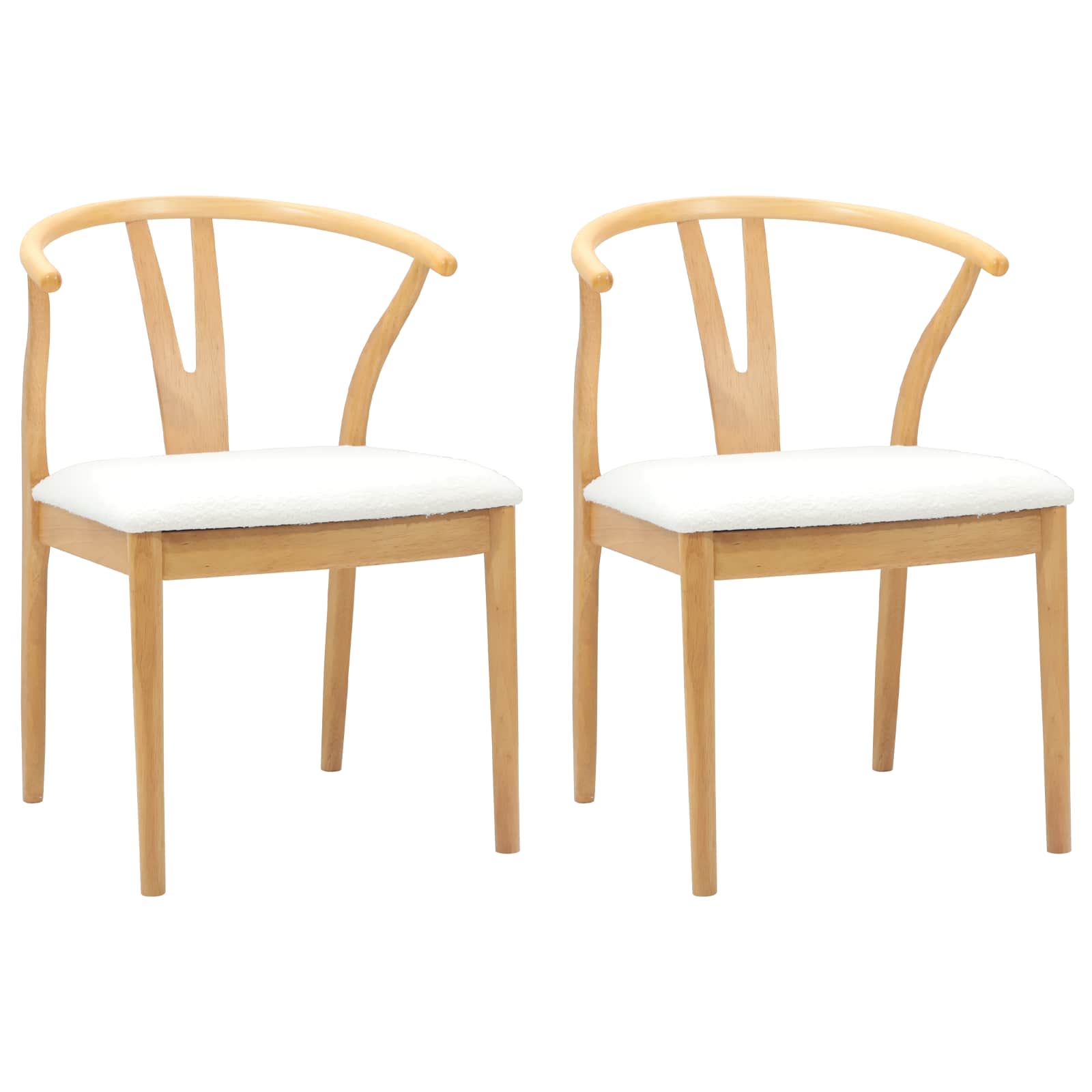 Eetkamerstoel 2 pcs Natuurlijk en Licht Massief Rubberhout is nu te koop bij PeponiXL, paradijselijk wonen!