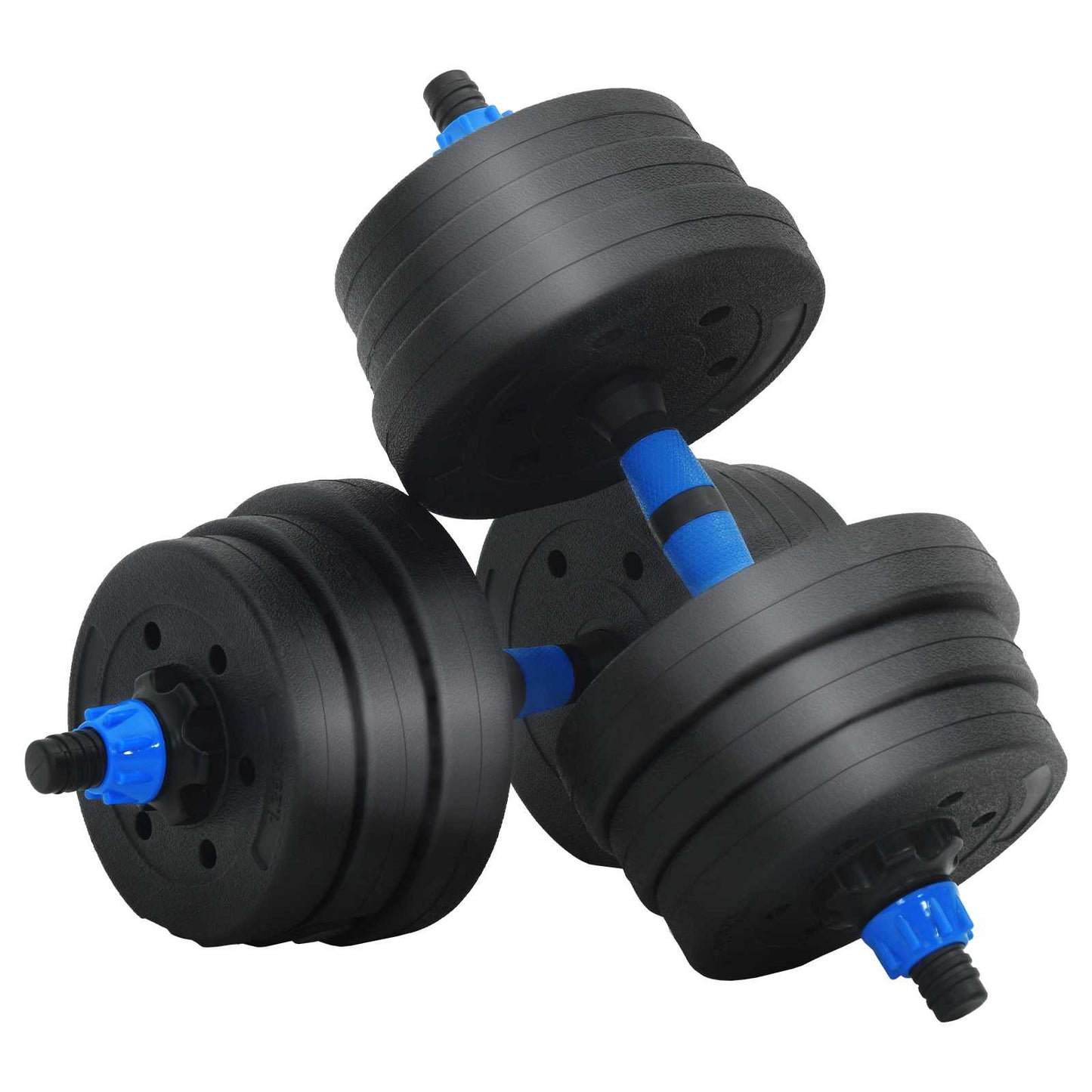 2-in-1 Halter-Barbell Set 20 kg Zwart en Blauw is nu te koop bij PeponiXL, paradijselijk wonen!