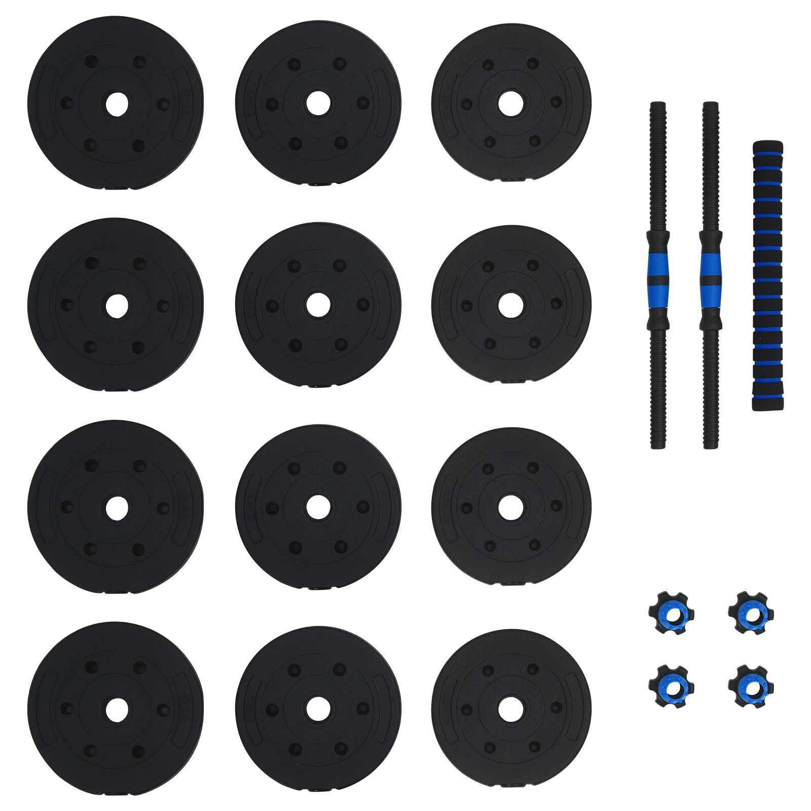 2-in-1 Halter-Barbell Set 20 kg Zwart en Blauw is nu te koop bij PeponiXL, paradijselijk wonen!