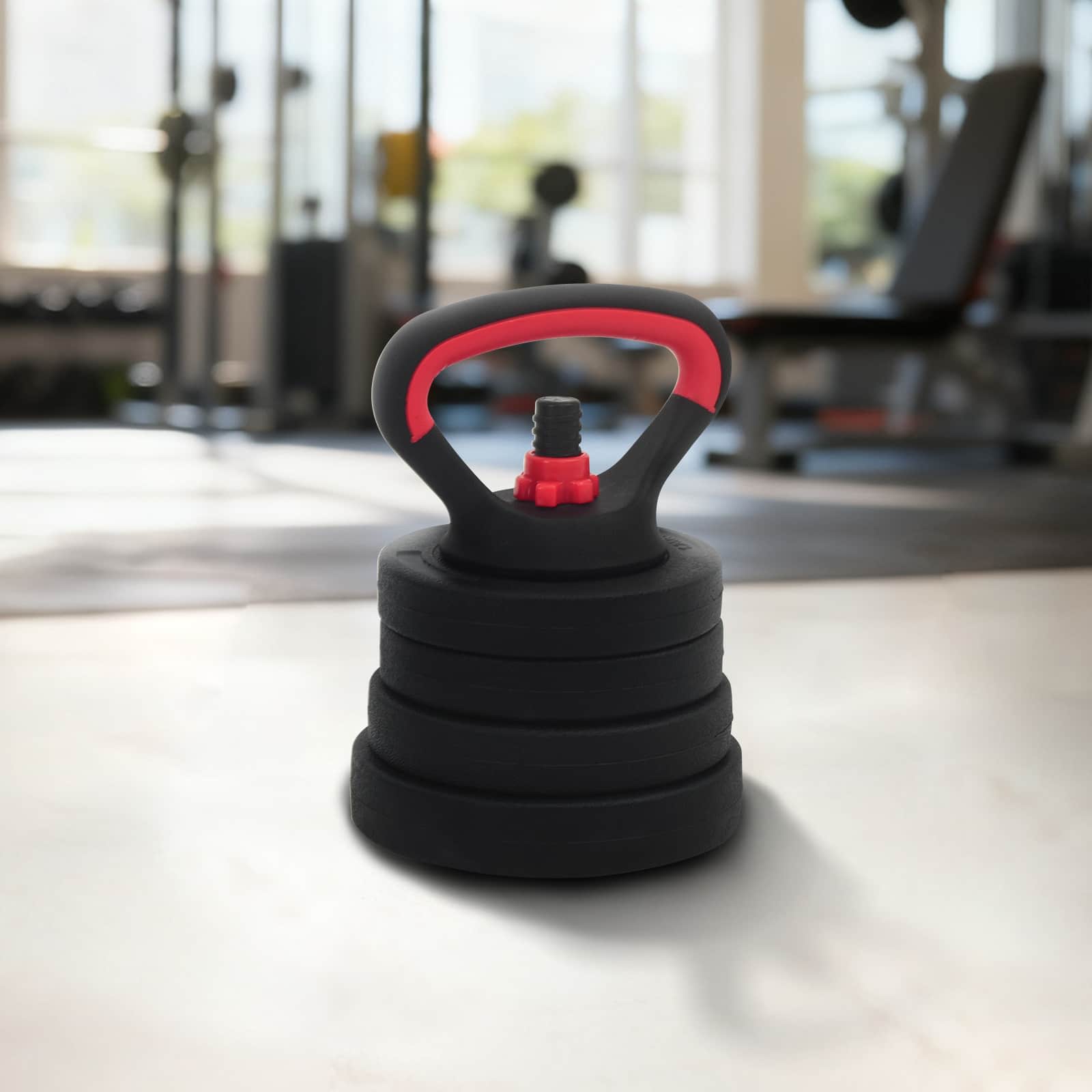 4-in-1 Dumbbell Barbell Kettlebell Set 20 kg Zwart en Rood is nu te koop bij PeponiXL, paradijselijk wonen!