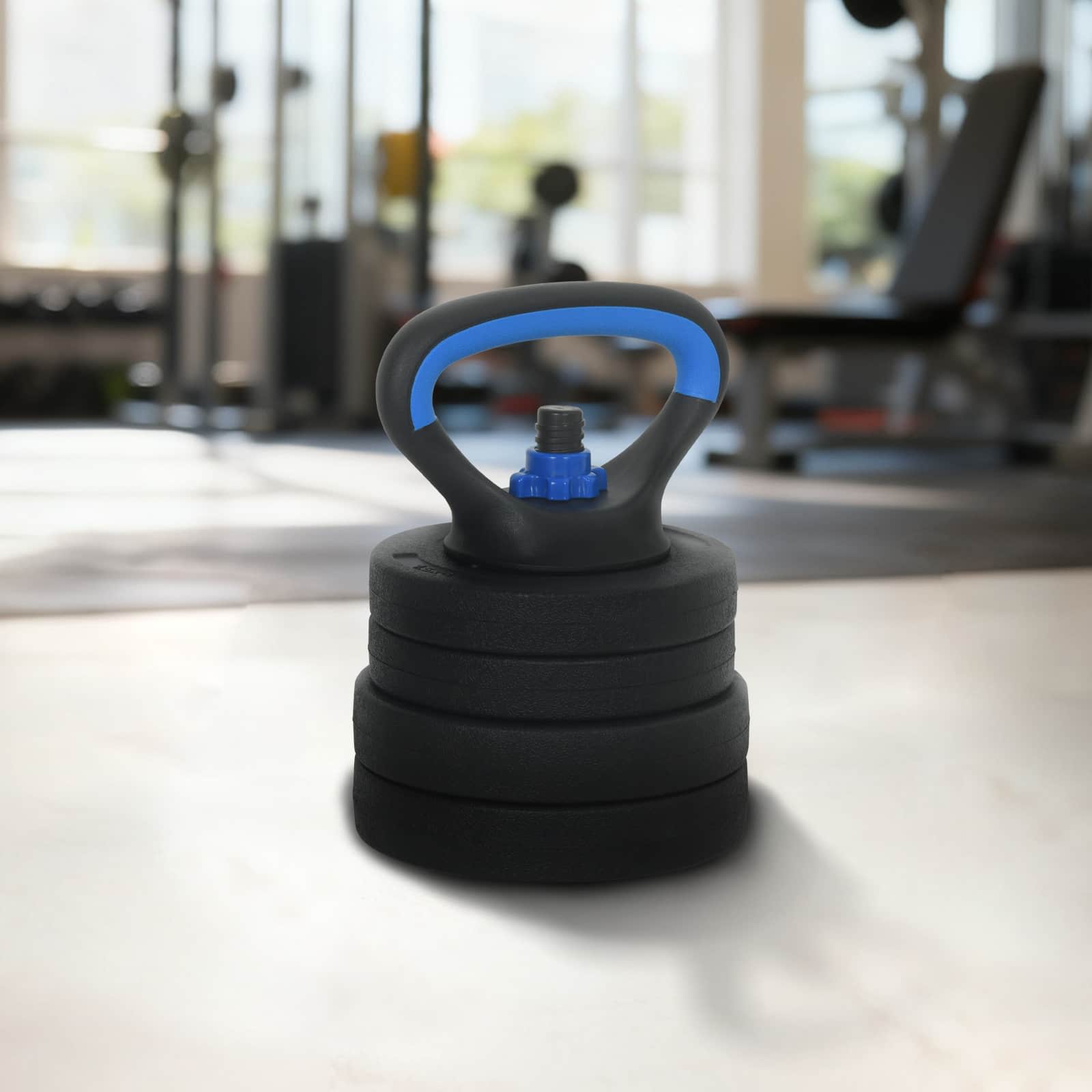 4-in-1 Dumbbell Barbell Kettlebell Set 20 kg Zwart en Blauw is nu te koop bij PeponiXL, paradijselijk wonen!