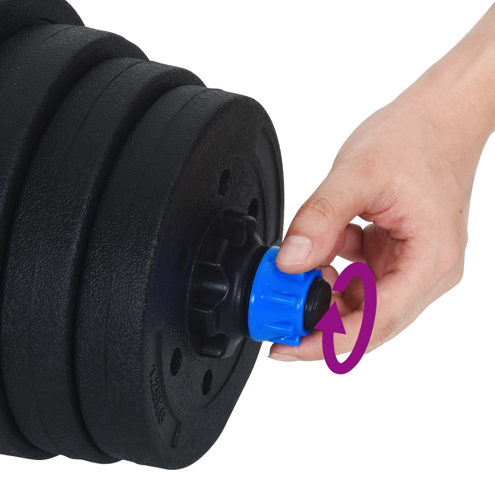 4-in-1 Dumbbell Barbell Kettlebell Set 30 kg Zwart en Blauw is nu te koop bij PeponiXL, paradijselijk wonen!