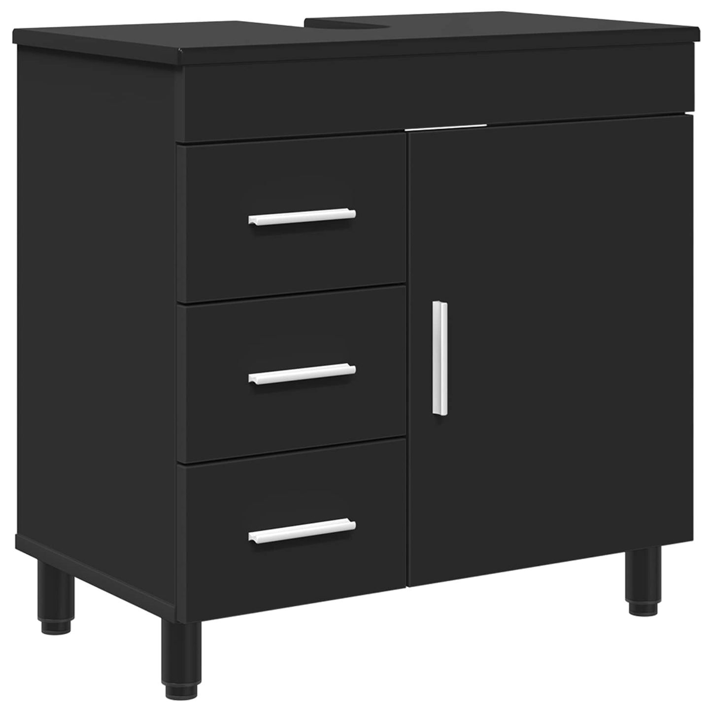 Badkamermeubel met Wasbak met lade Zwart 60 x 35 x 60 cm is nu te koop bij PeponiXL, paradijselijk wonen!