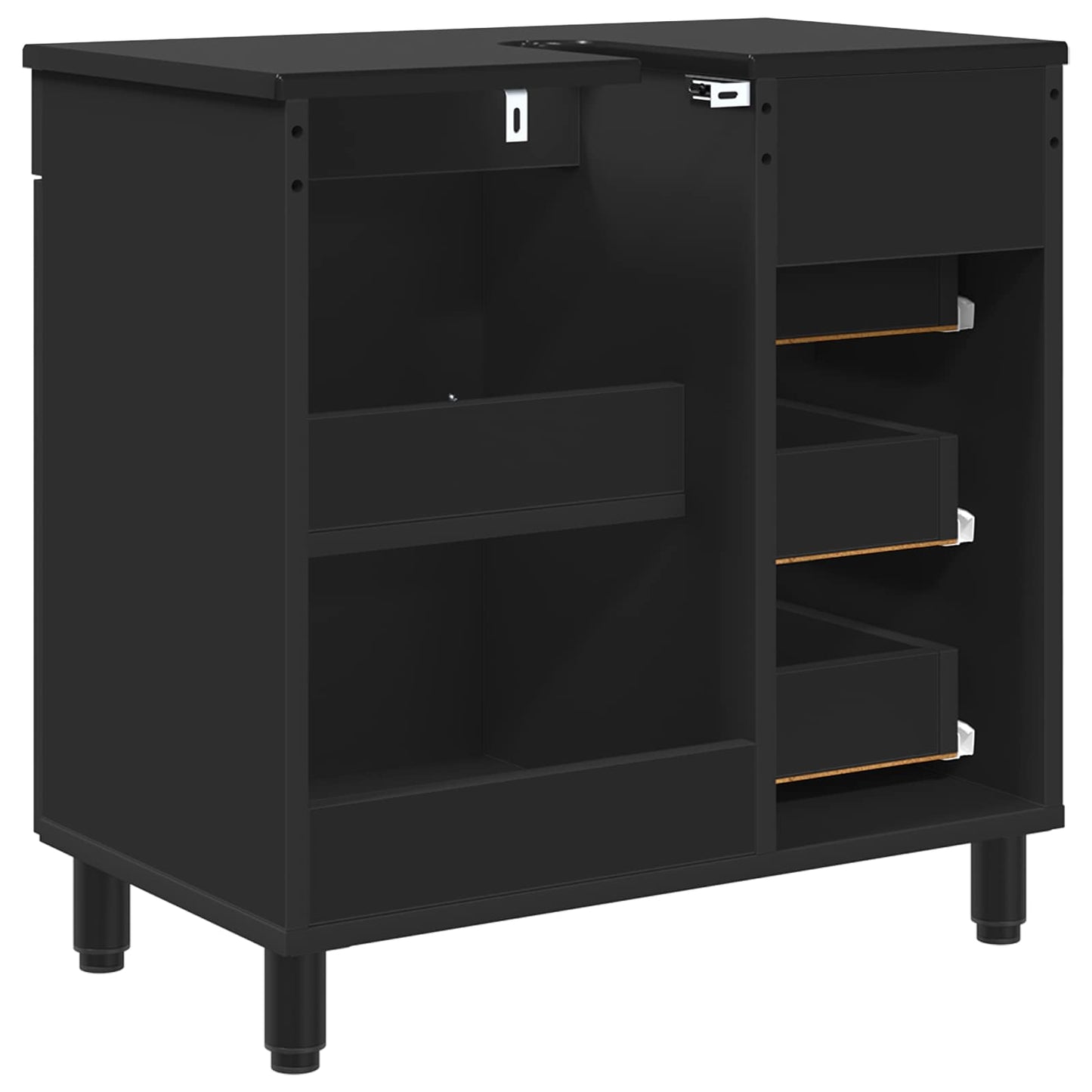 Badkamermeubel met Wasbak met lade Zwart 60 x 35 x 60 cm is nu te koop bij PeponiXL, paradijselijk wonen!