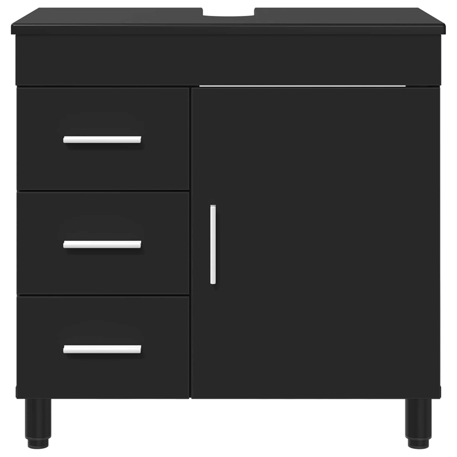 Badkamermeubel met Wasbak met lade Zwart 60 x 35 x 60 cm is nu te koop bij PeponiXL, paradijselijk wonen!
