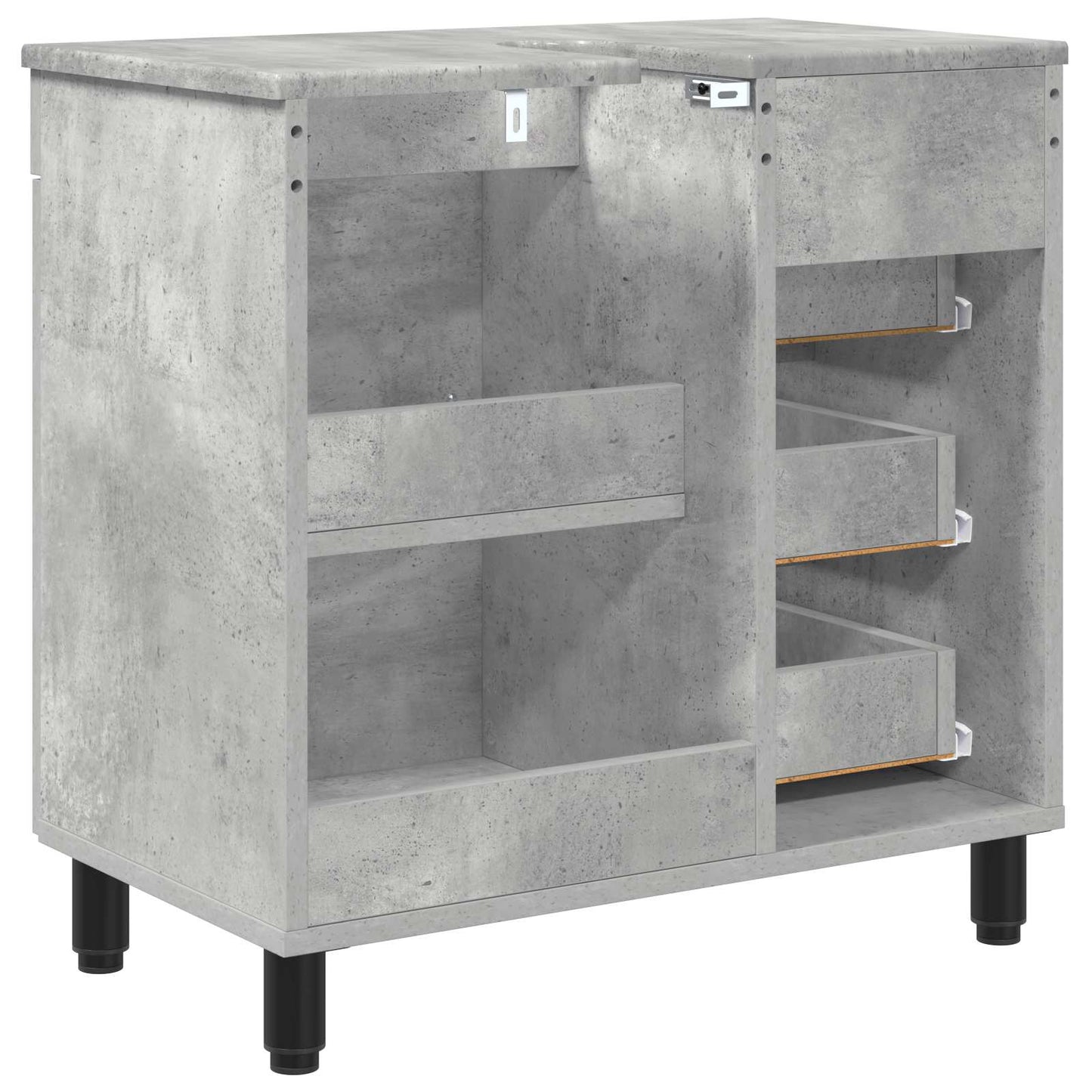 Badkamer Waskom Betongrijs 60 x 35 x 60 cm Bewerkt hout is nu te koop bij PeponiXL, paradijselijk wonen!