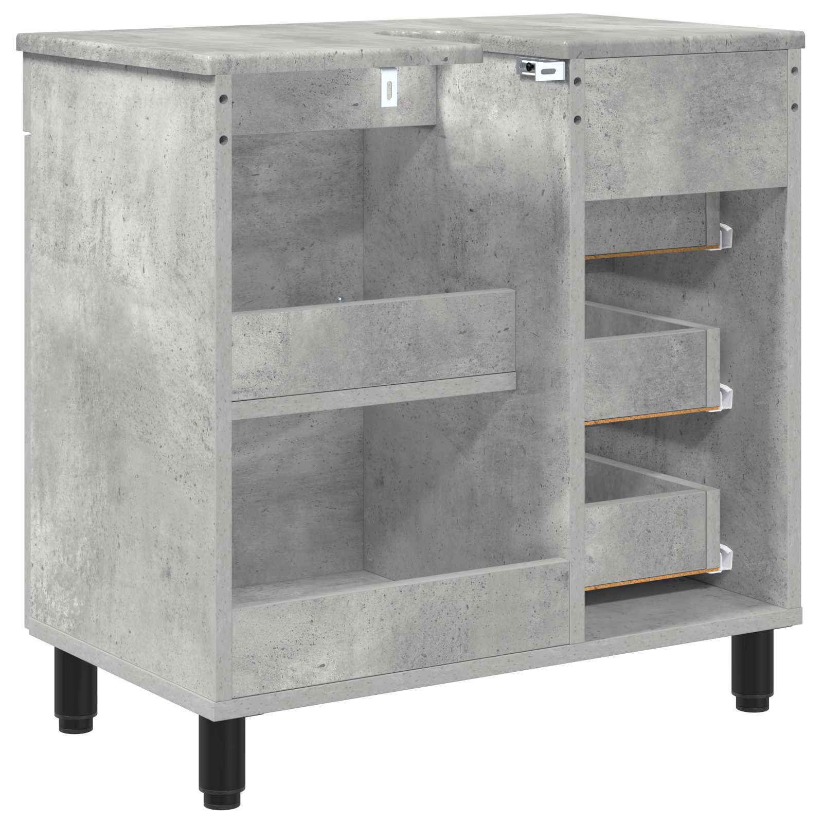 Badkamer Waskom Betongrijs 60 x 35 x 60 cm Bewerkt hout is nu te koop bij PeponiXL, paradijselijk wonen!
