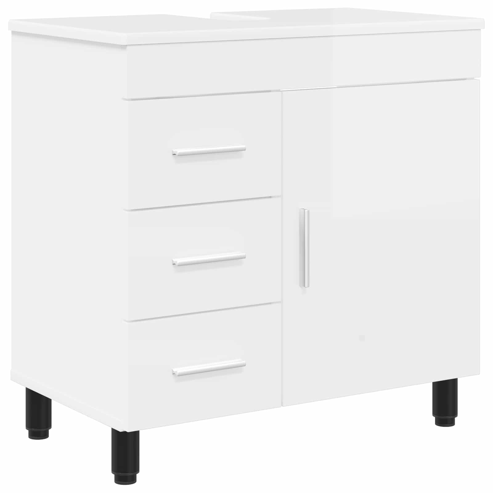 Badkamer Waskom Hoogglans Wit 60 x 35 x 60 cm Bewerkt hout is nu te koop bij PeponiXL, paradijselijk wonen!