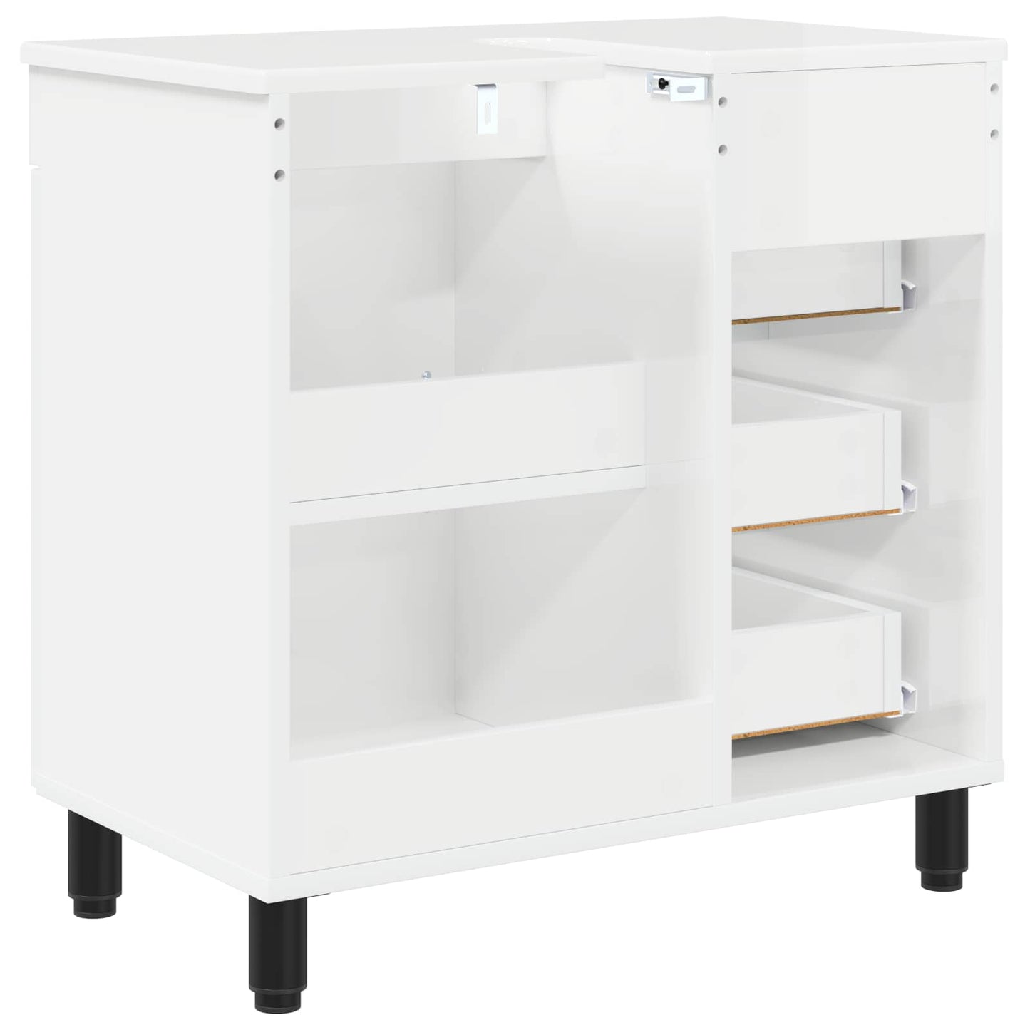 Badkamer Waskom Hoogglans Wit 60 x 35 x 60 cm Bewerkt hout is nu te koop bij PeponiXL, paradijselijk wonen!