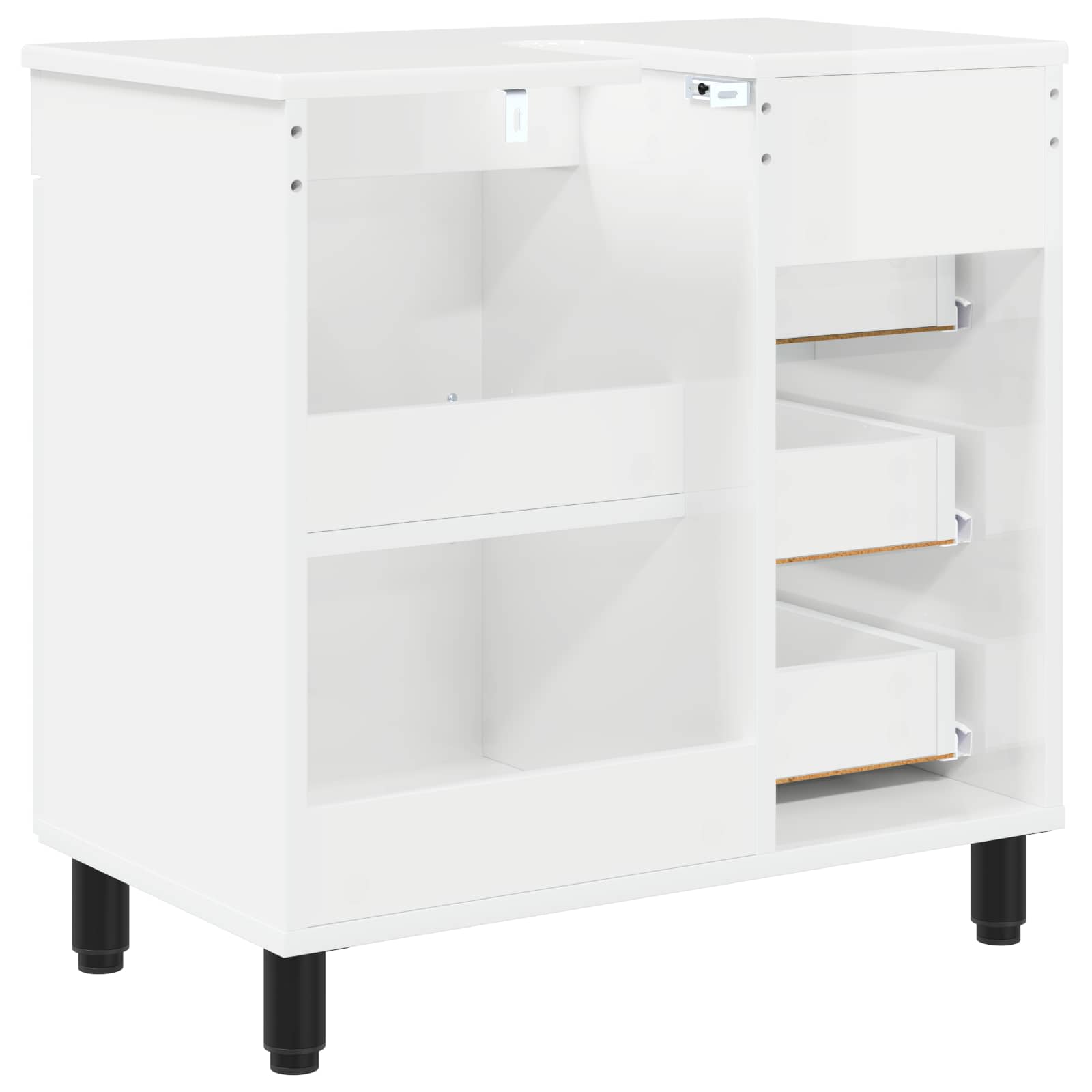 Badkamer Waskom Hoogglans Wit 60 x 35 x 60 cm Bewerkt hout is nu te koop bij PeponiXL, paradijselijk wonen!