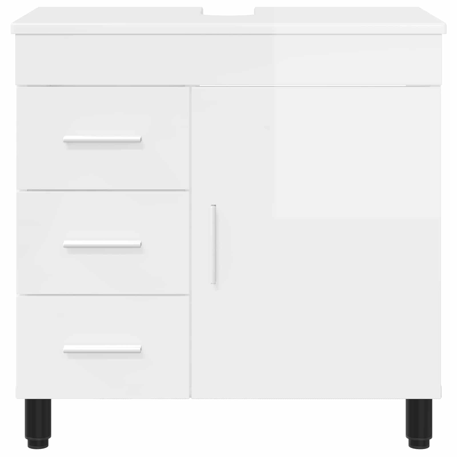 Badkamer Waskom Hoogglans Wit 60 x 35 x 60 cm Bewerkt hout is nu te koop bij PeponiXL, paradijselijk wonen!