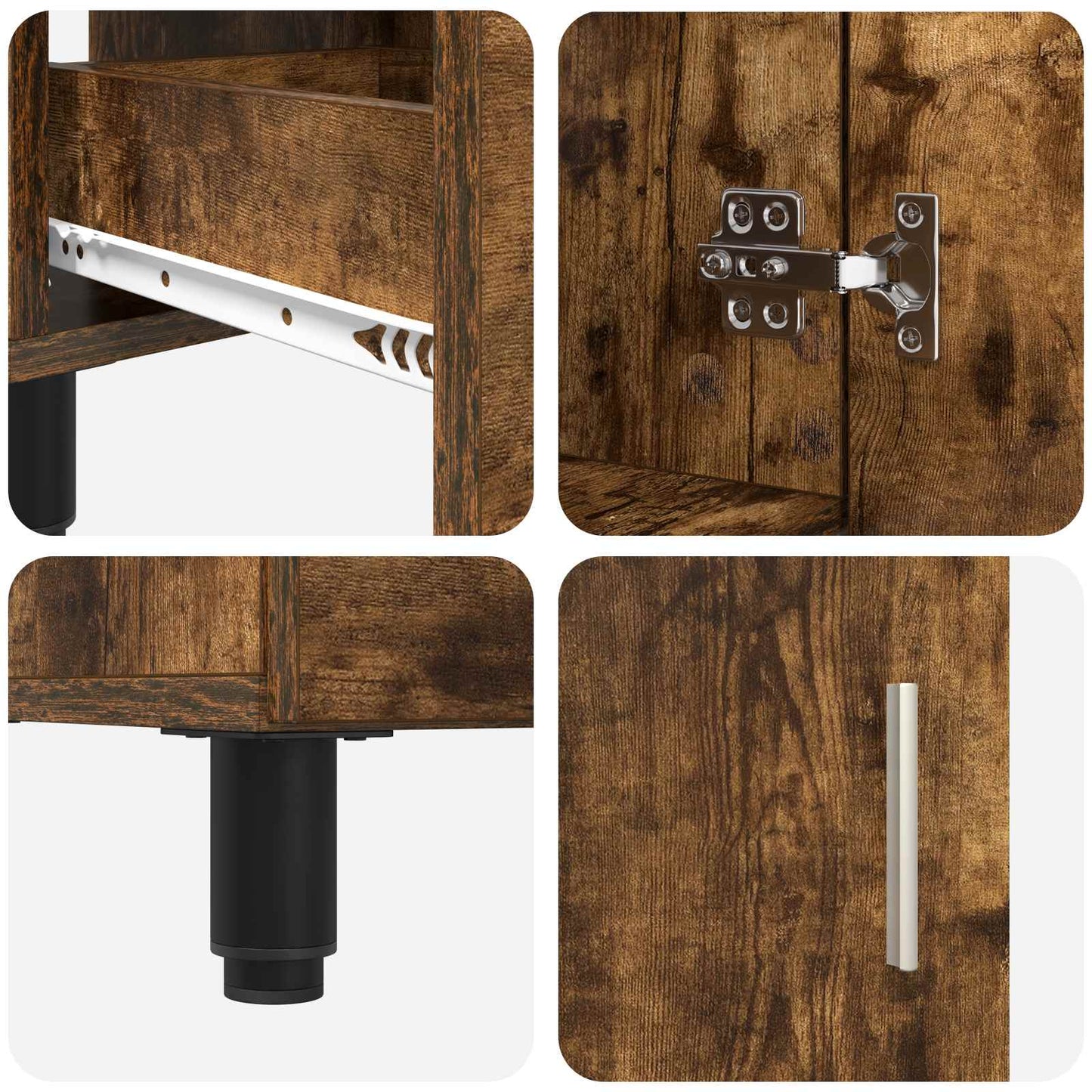Badkamer Waskom Gerookt eiken 60 x 35 x 60 cm Bewerkt hout is nu te koop bij PeponiXL, paradijselijk wonen!