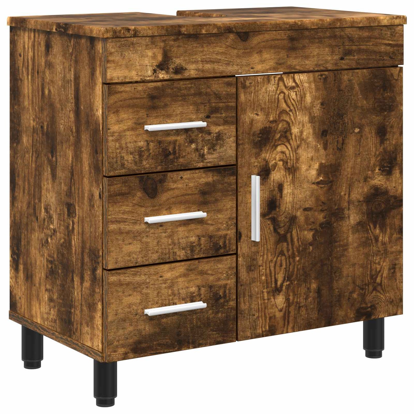 Badkamer Waskom Gerookt eiken 60 x 35 x 60 cm Bewerkt hout is nu te koop bij PeponiXL, paradijselijk wonen!