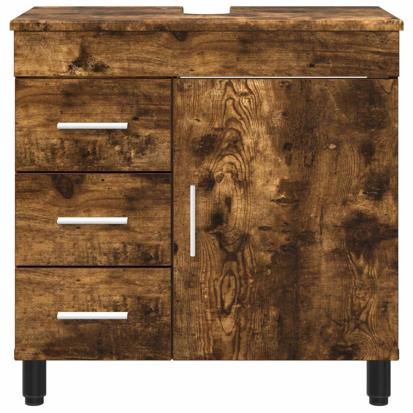 Badkamer Waskom Gerookt eiken 60 x 35 x 60 cm Bewerkt hout is nu te koop bij PeponiXL, paradijselijk wonen!
