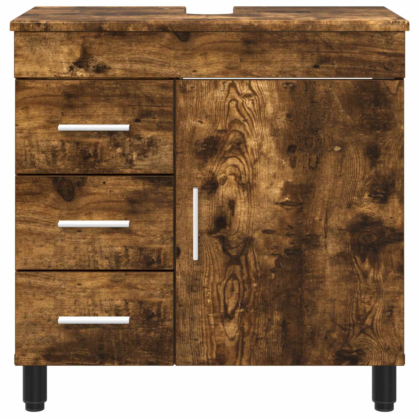 Badkamer Waskom Gerookt eiken 60 x 35 x 60 cm Bewerkt hout is nu te koop bij PeponiXL, paradijselijk wonen!