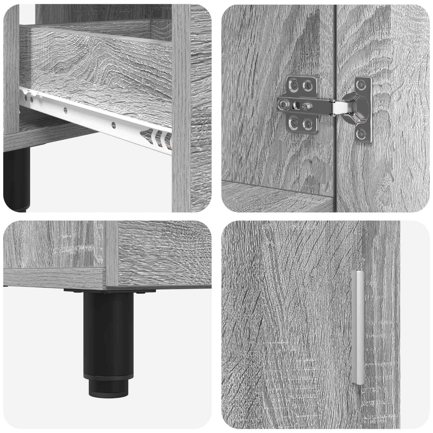 Badkamer Waskom Grijs Sonoma 60 x 35 x 60 cm Bewerkt hout is nu te koop bij PeponiXL, paradijselijk wonen!