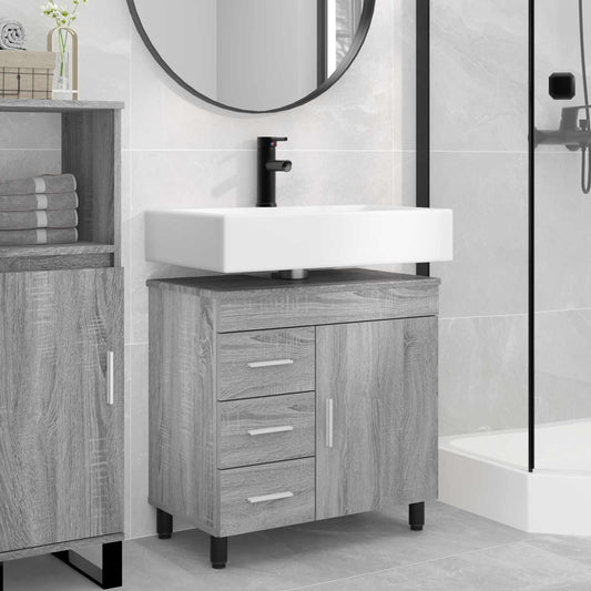 Badkamer Waskom Grijs Sonoma 60 x 35 x 60 cm Bewerkt hout is nu te koop bij PeponiXL, paradijselijk wonen!