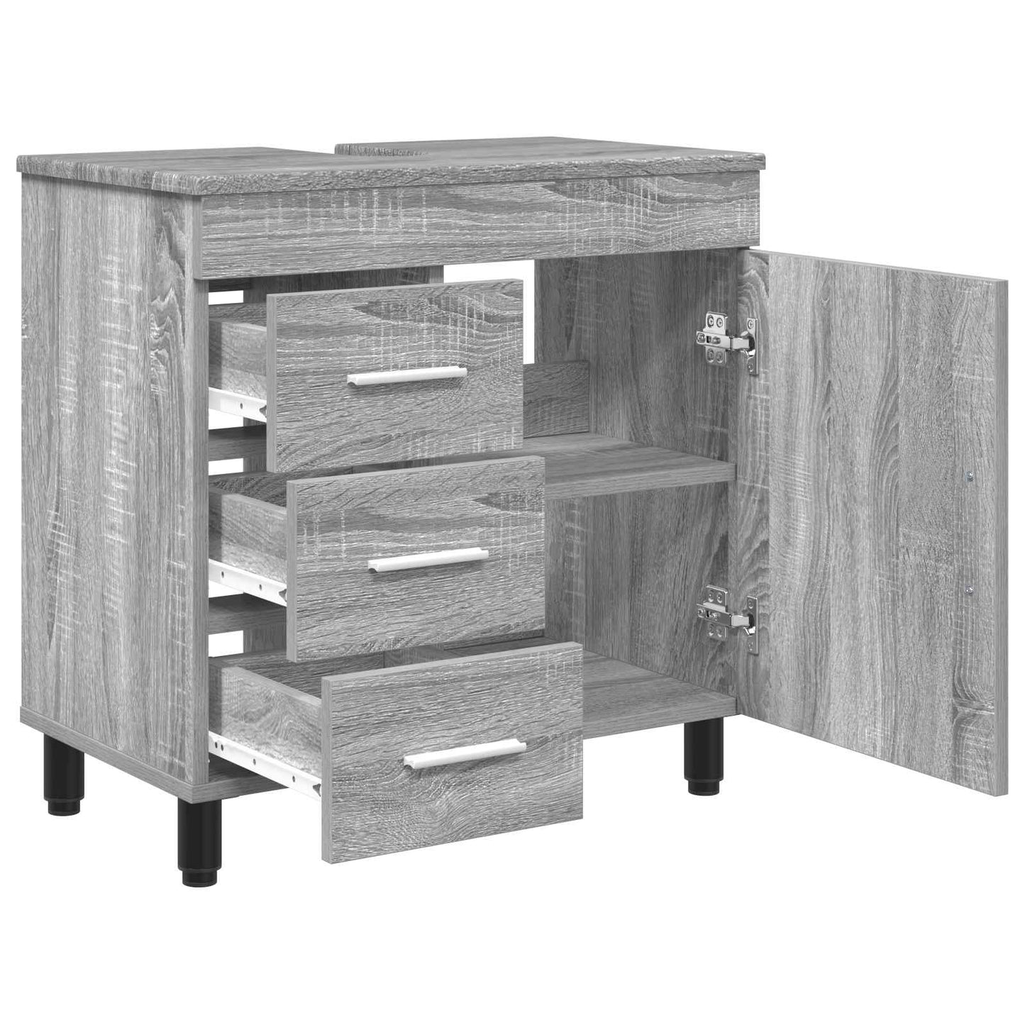 Badkamer Waskom Grijs Sonoma 60 x 35 x 60 cm Bewerkt hout is nu te koop bij PeponiXL, paradijselijk wonen!