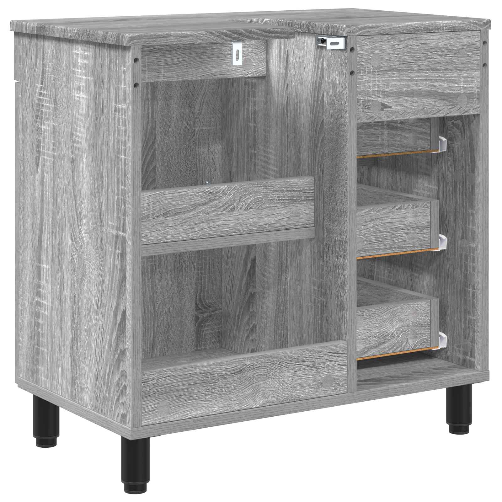 Badkamer Waskom Grijs Sonoma 60 x 35 x 60 cm Bewerkt hout is nu te koop bij PeponiXL, paradijselijk wonen!