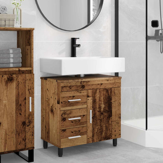 Badkamer Waskom Oud hout 60 x 35 x 60 cm Bewerkt hout is nu te koop bij PeponiXL, paradijselijk wonen!