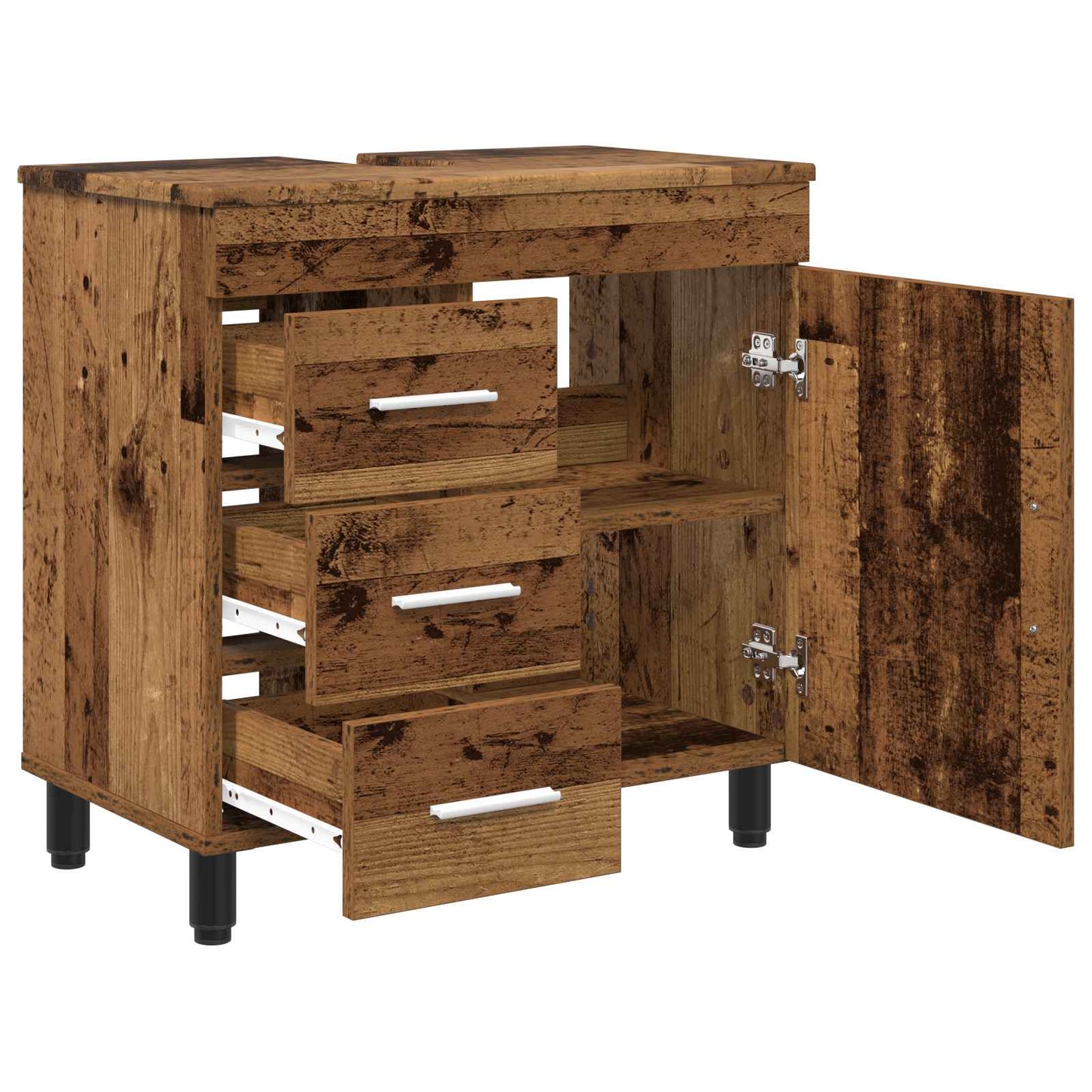 Badkamer Waskom Oud hout 60 x 35 x 60 cm Bewerkt hout is nu te koop bij PeponiXL, paradijselijk wonen!