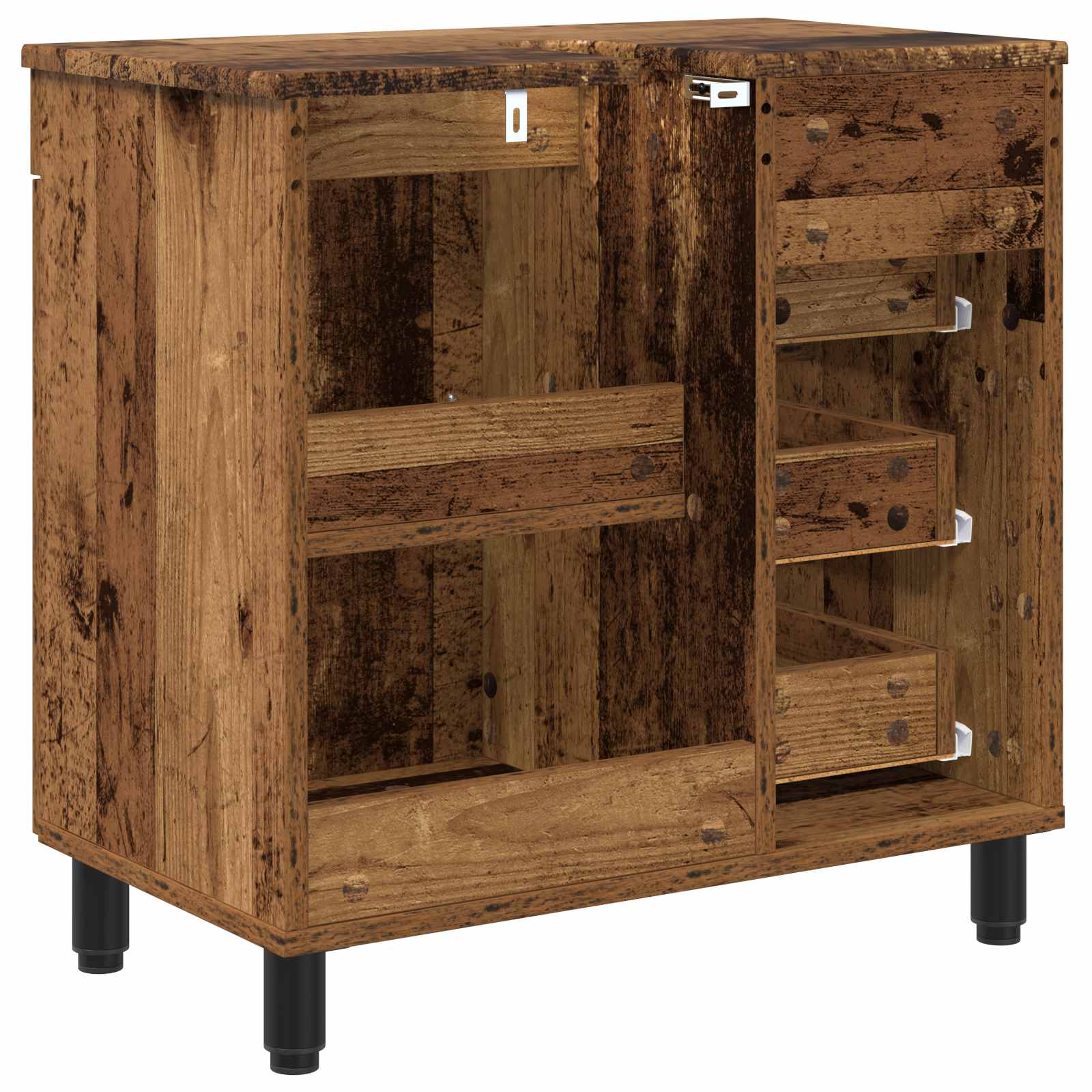 Badkamer Waskom Oud hout 60 x 35 x 60 cm Bewerkt hout is nu te koop bij PeponiXL, paradijselijk wonen!
