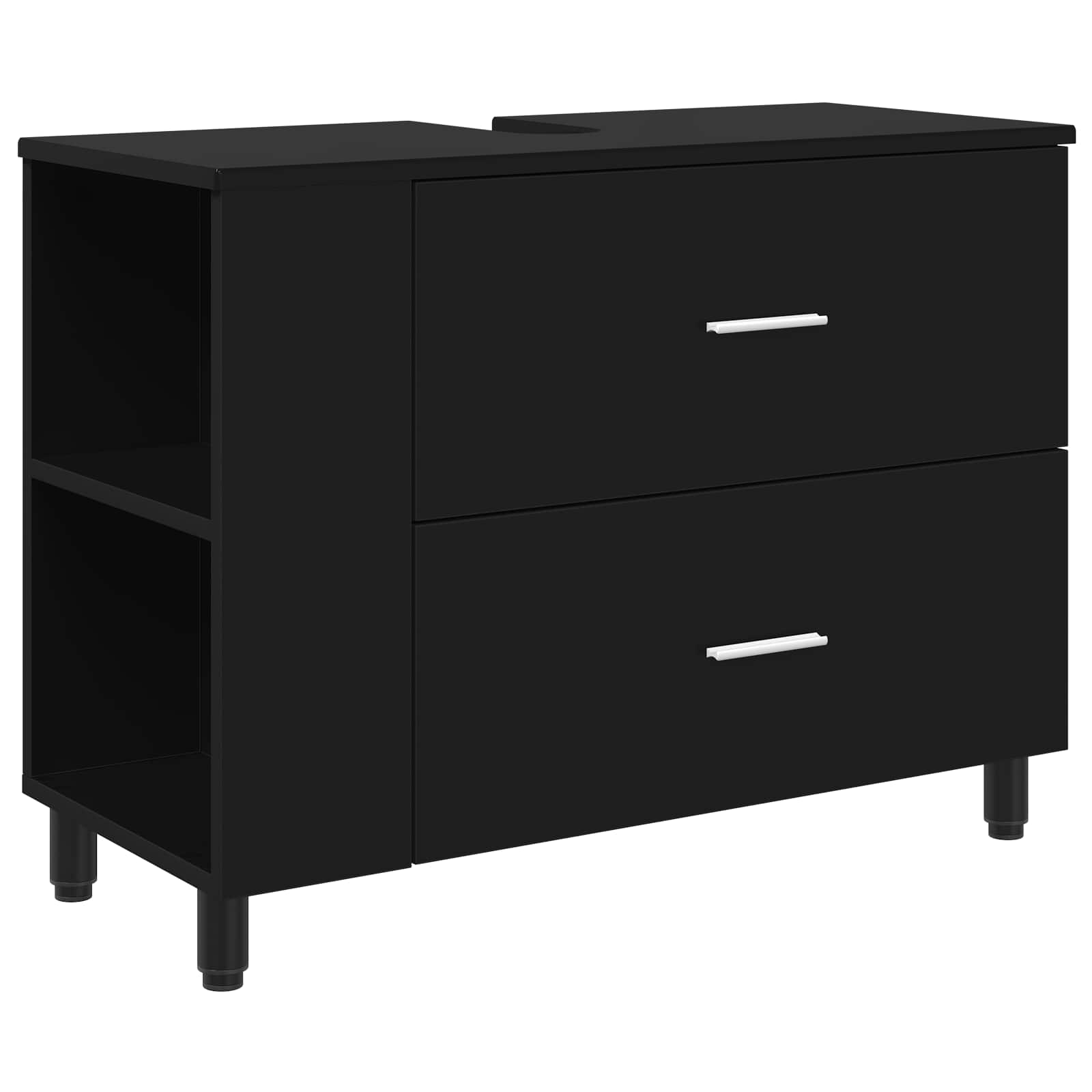 Badkamer Waskom Zwart 80 x 35 x 60 cm Bewerkt hout is nu te koop bij PeponiXL, paradijselijk wonen!