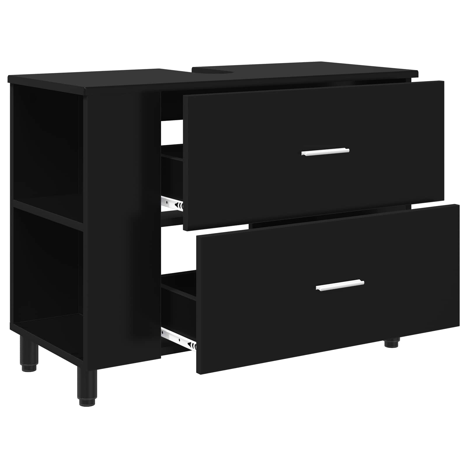 Badkamer Waskom Zwart 80 x 35 x 60 cm Bewerkt hout is nu te koop bij PeponiXL, paradijselijk wonen!