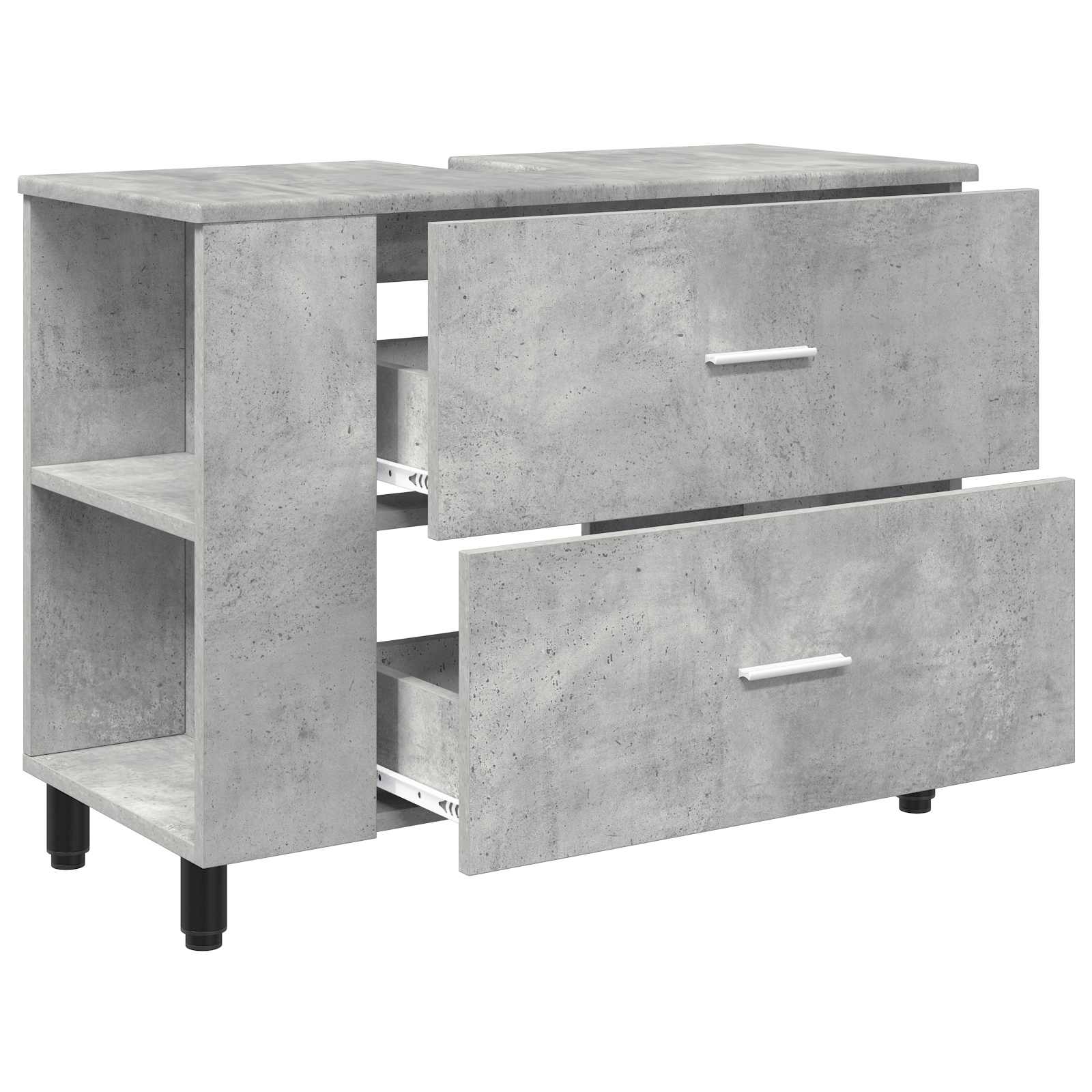 Badkamer Waskom Betongrijs 80 x 35 x 60 cm Bewerkt hout is nu te koop bij PeponiXL, paradijselijk wonen!