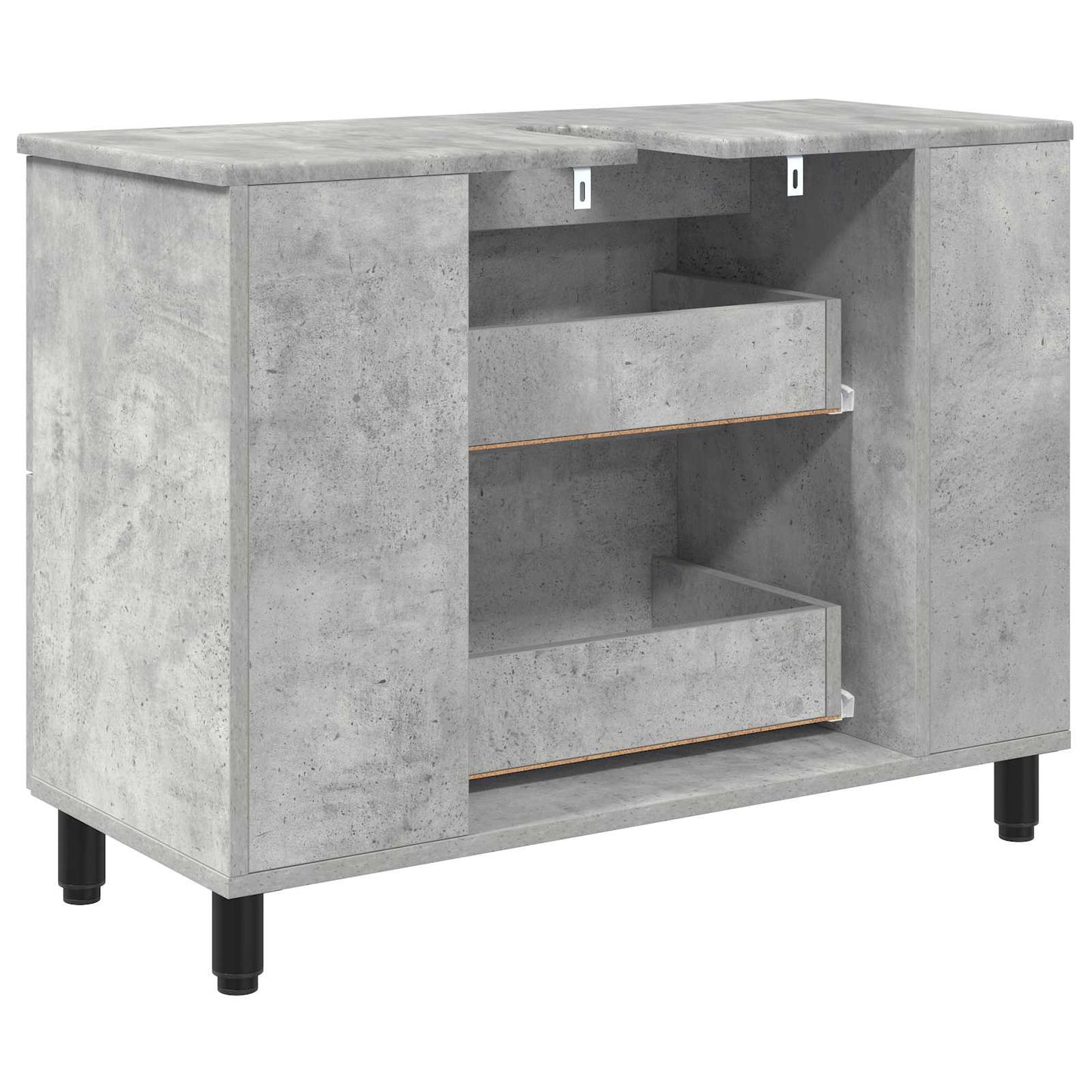 Badkamer Waskom Betongrijs 80 x 35 x 60 cm Bewerkt hout is nu te koop bij PeponiXL, paradijselijk wonen!