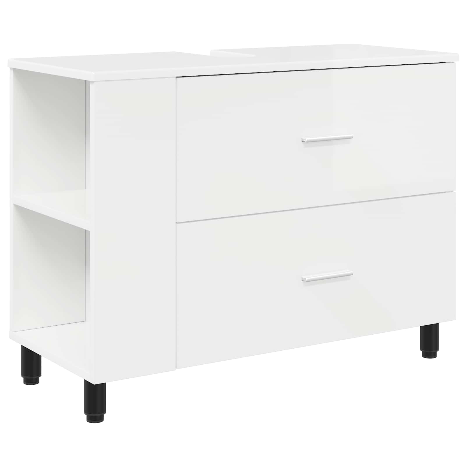 Badkamer Waskom Hoogglans Wit 80 x 35 x 60 cm Bewerkt hout is nu te koop bij PeponiXL, paradijselijk wonen!