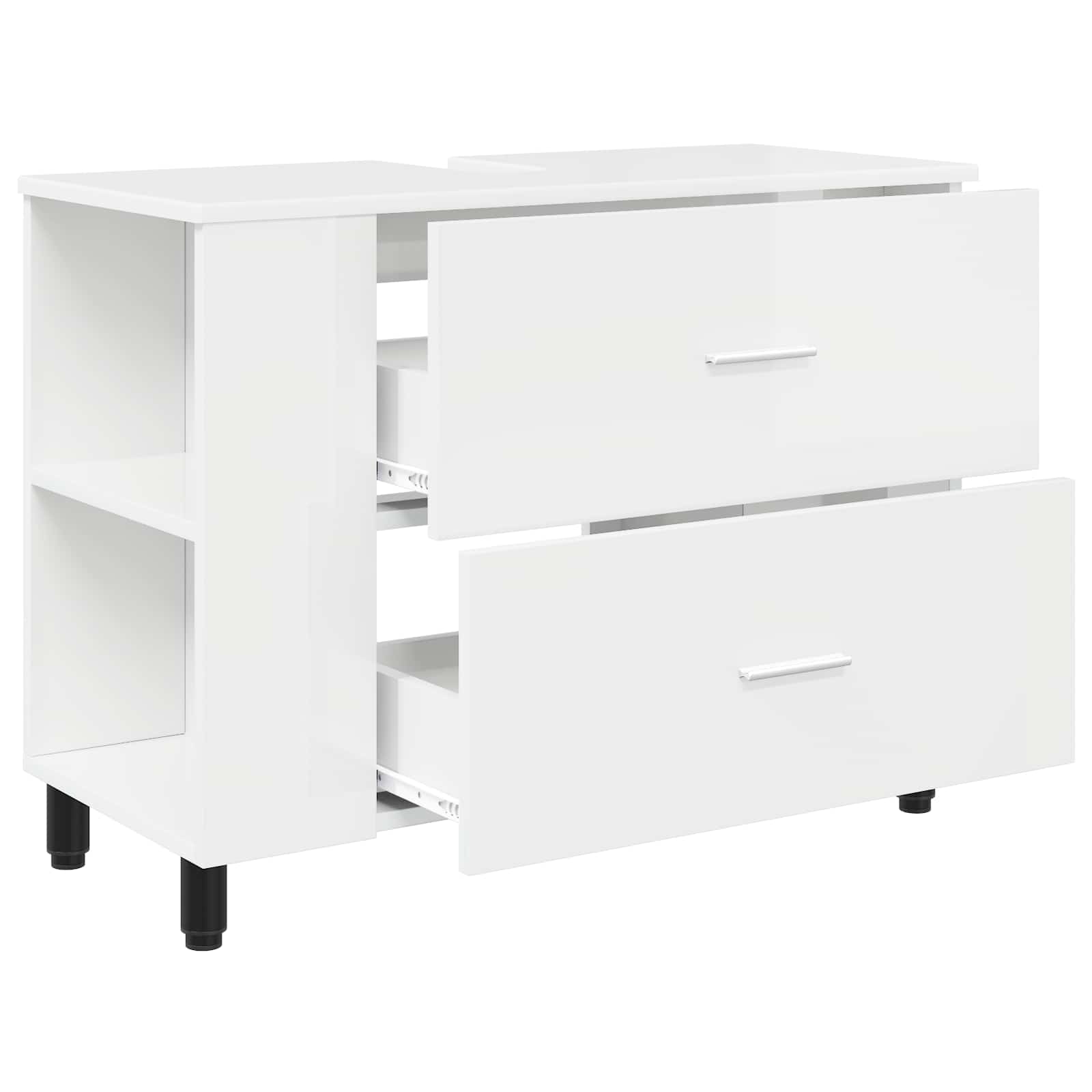 Badkamer Waskom Hoogglans Wit 80 x 35 x 60 cm Bewerkt hout is nu te koop bij PeponiXL, paradijselijk wonen!