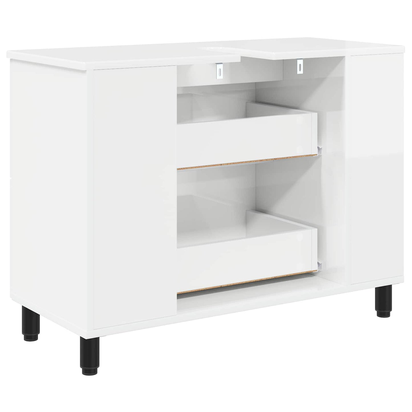 Badkamer Waskom Hoogglans Wit 80 x 35 x 60 cm Bewerkt hout is nu te koop bij PeponiXL, paradijselijk wonen!